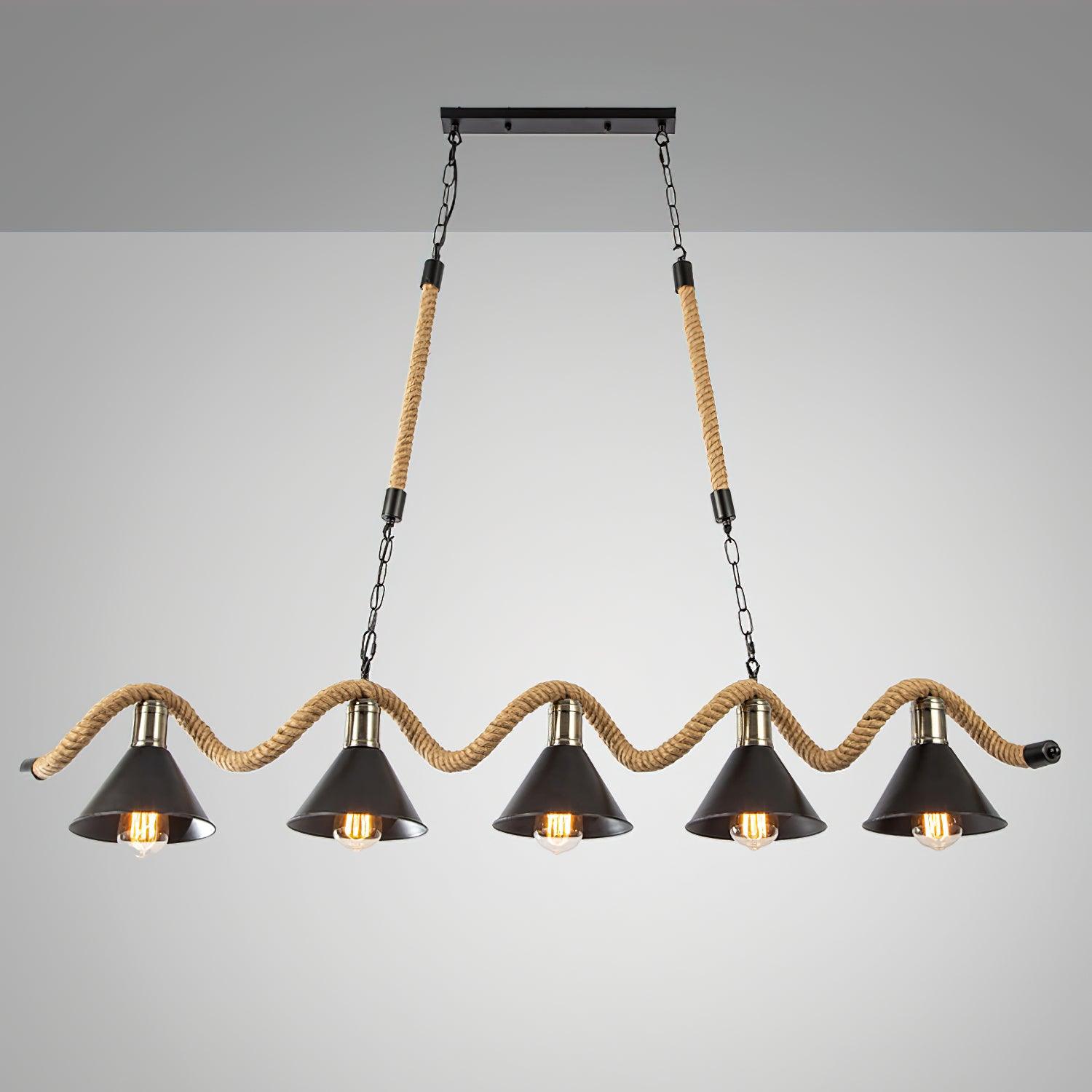 Hemp Rope Industrial Wave Chandelier - Letslighting