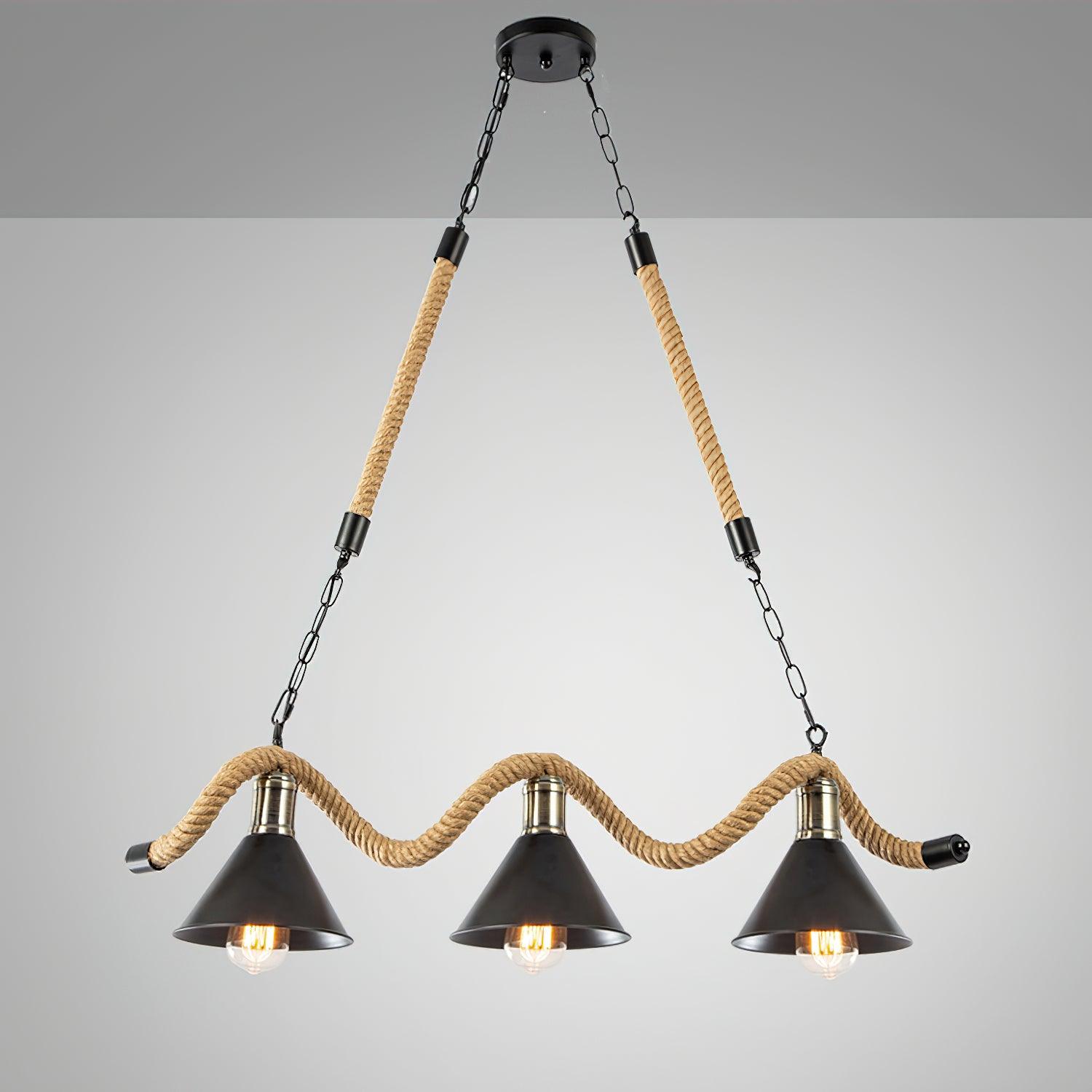 Hemp Rope Industrial Wave Chandelier - Letslighting