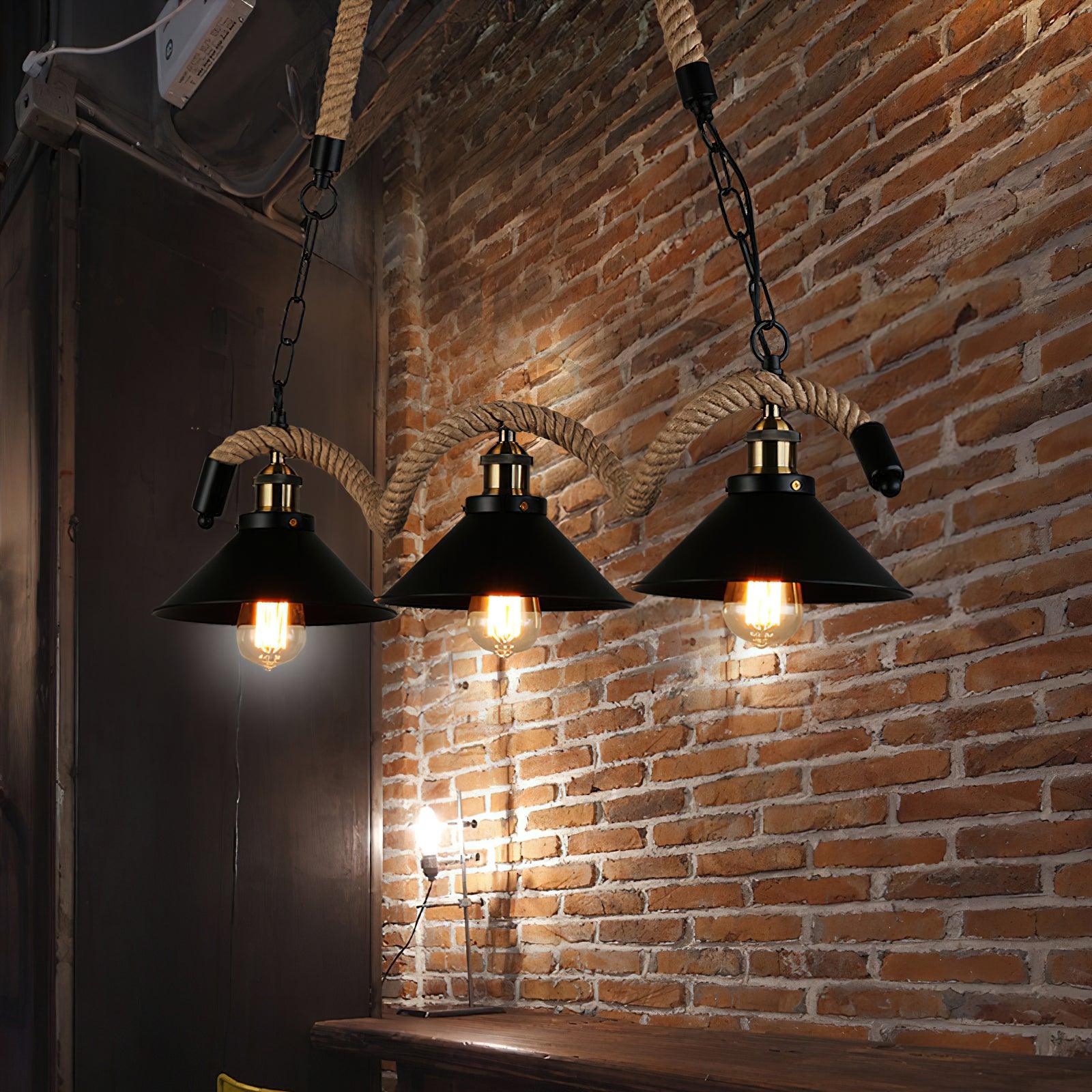 Hemp Rope Industrial Wave Chandelier - Letslighting