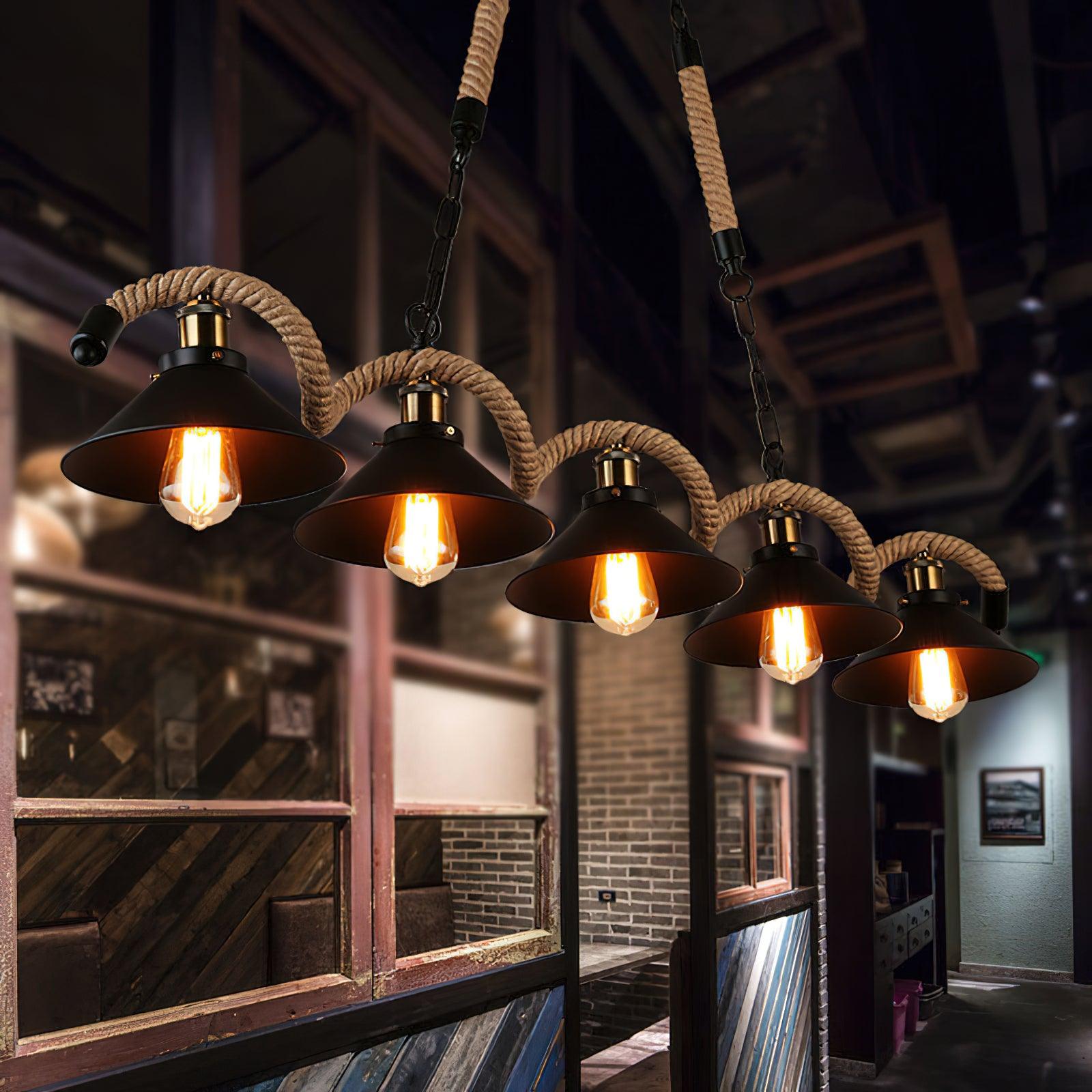 Hemp Rope Industrial Wave Chandelier - Letslighting