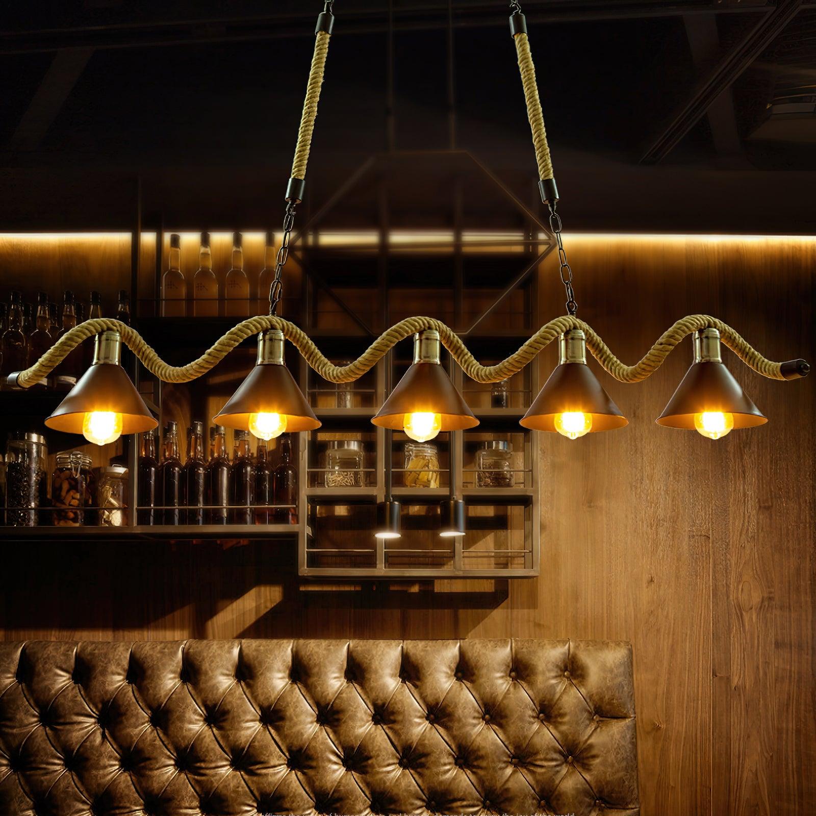 Hemp Rope Industrial Wave Chandelier - Letslighting