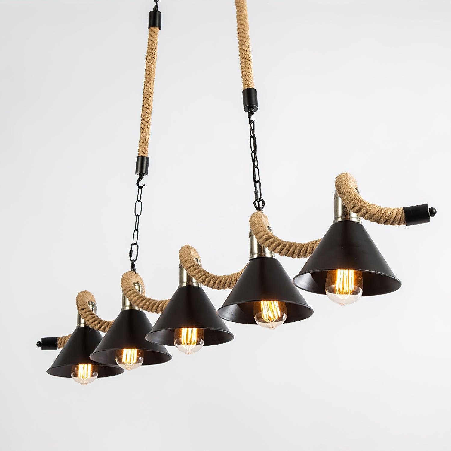 Hemp Rope Industrial Wave Chandelier - Letslighting