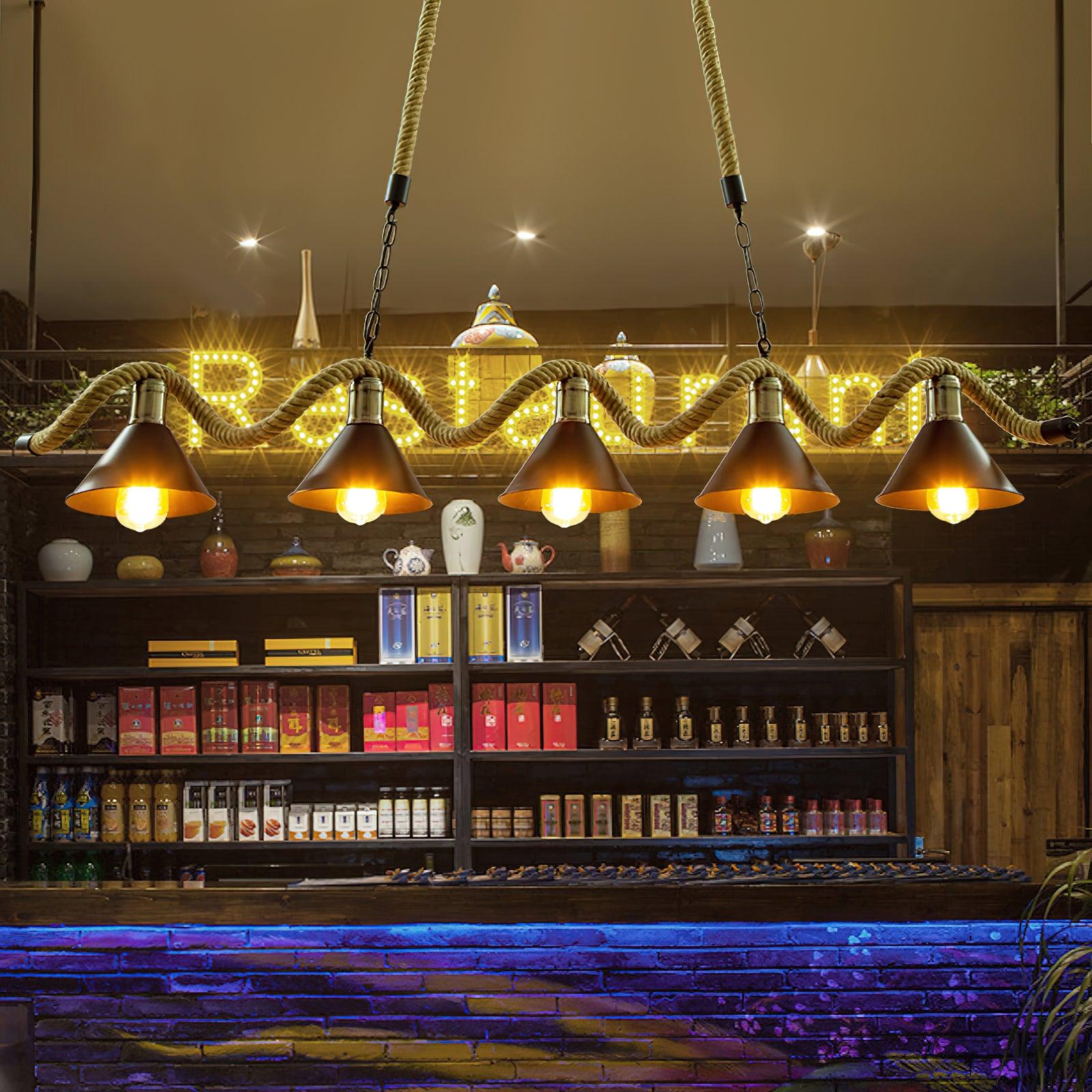 Hemp Rope Industrial Wave Chandelier - Letslighting