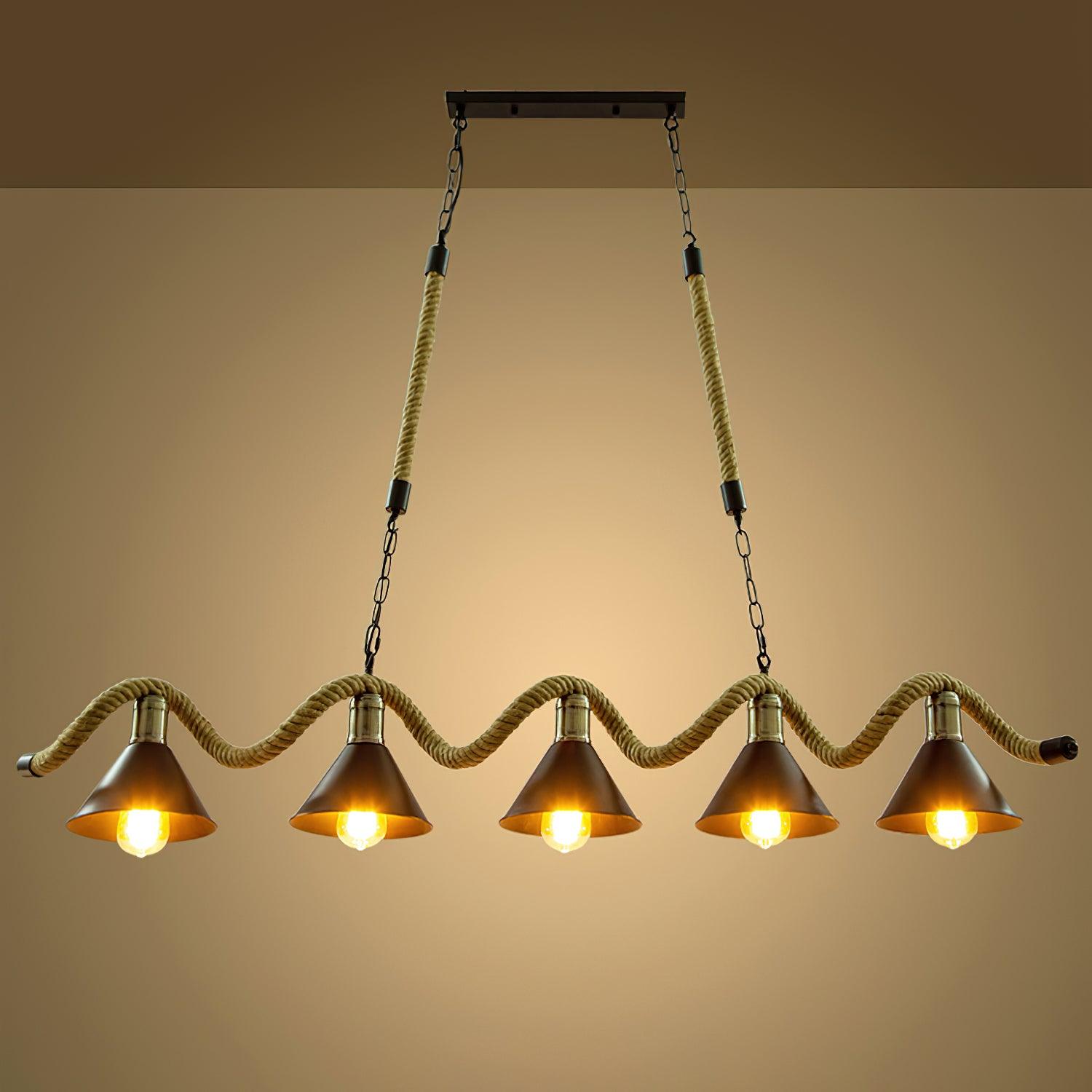 Hemp Rope Industrial Wave Chandelier - Letslighting
