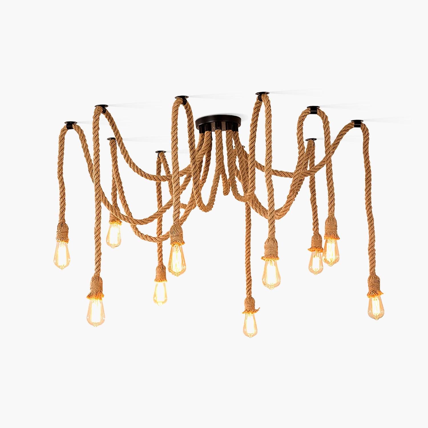 Hemp Rope Scattered Flower Chandelier - Letslighting