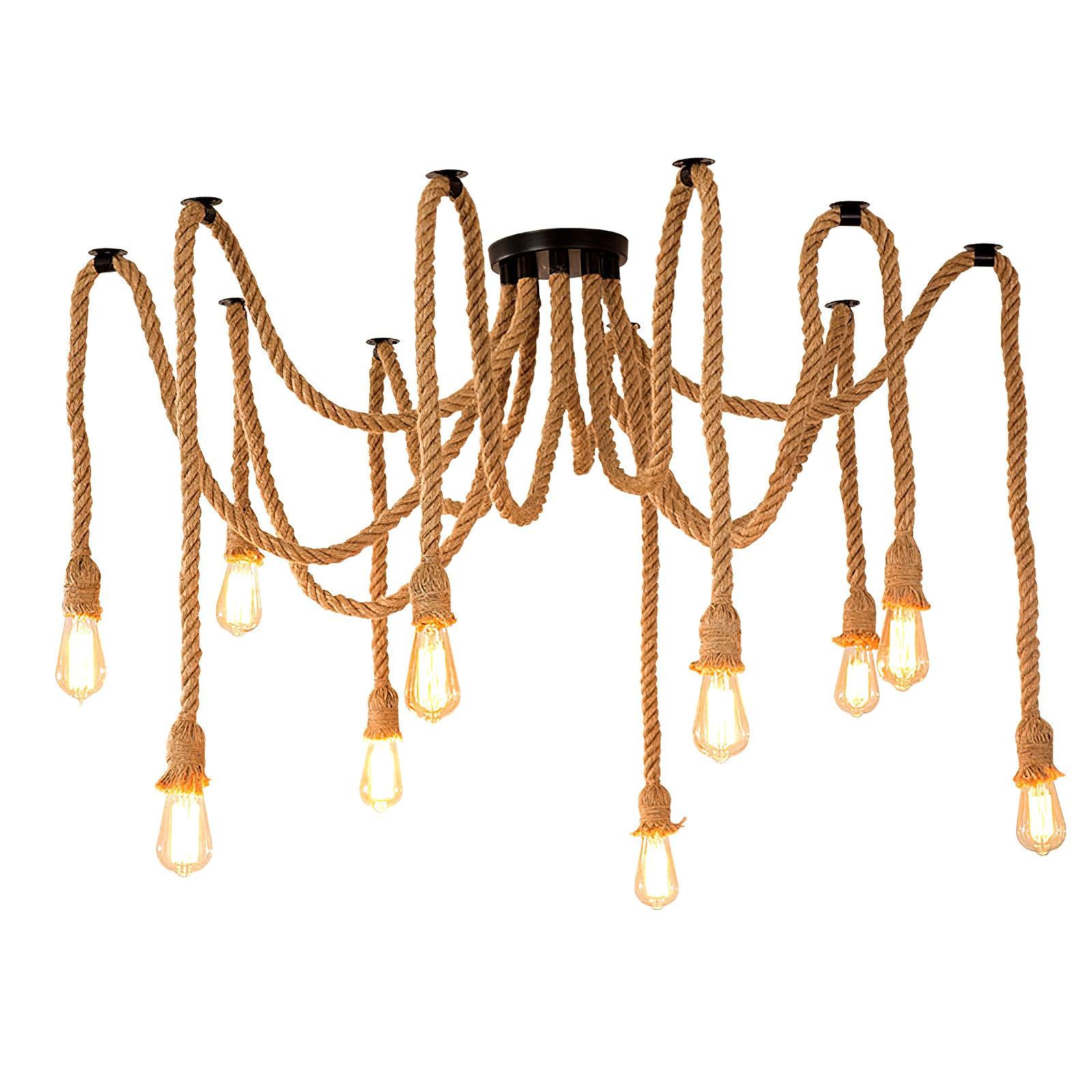 Hemp Rope Scattered Flower Chandelier - Letslighting