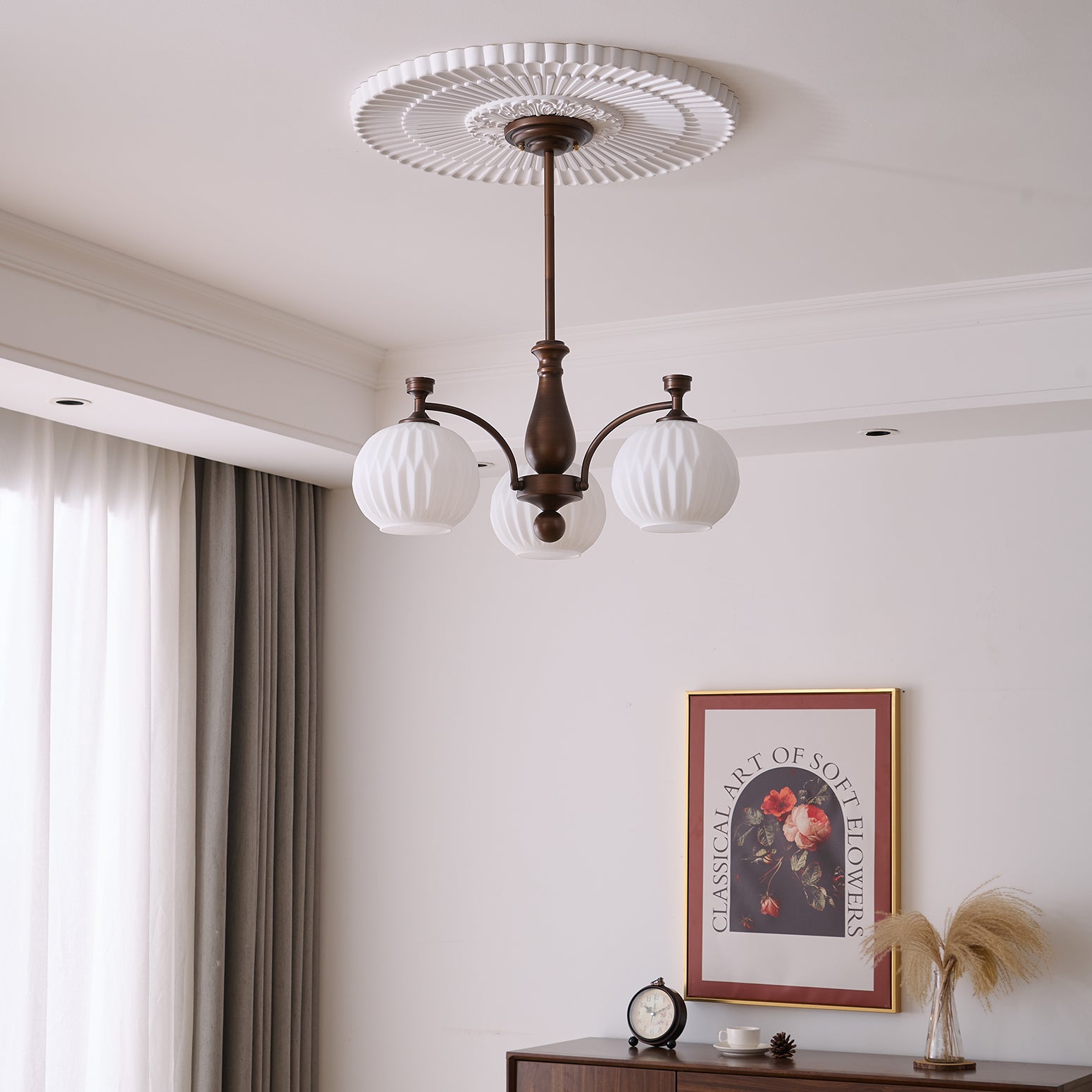 Aurora Chandelier Orb Frosted Vintage - Letslighting