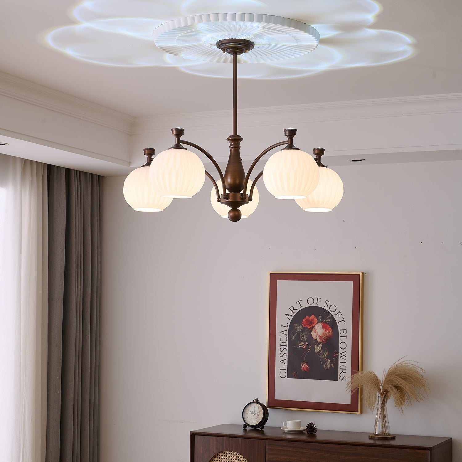 Aurora Chandelier Orb Frosted Vintage - Letslighting