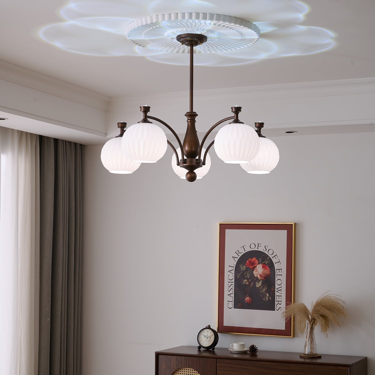 Aurora Chandelier Orb Frosted Vintage - Letslighting