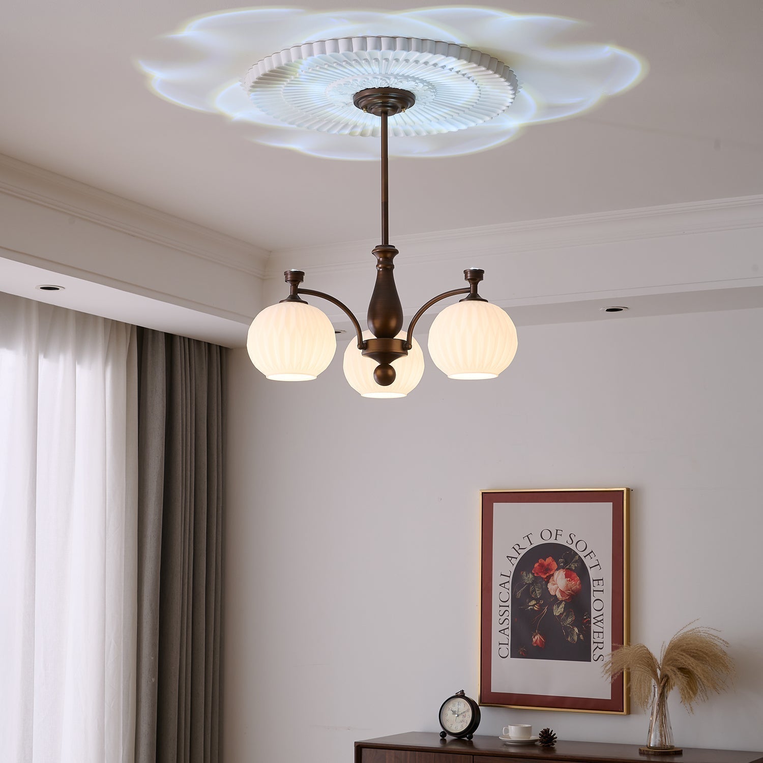 Aurora Chandelier Orb Frosted Vintage - Letslighting