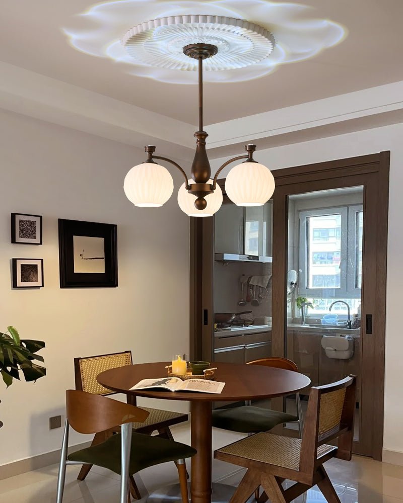 Aurora Chandelier Orb Frosted Vintage - Letslighting