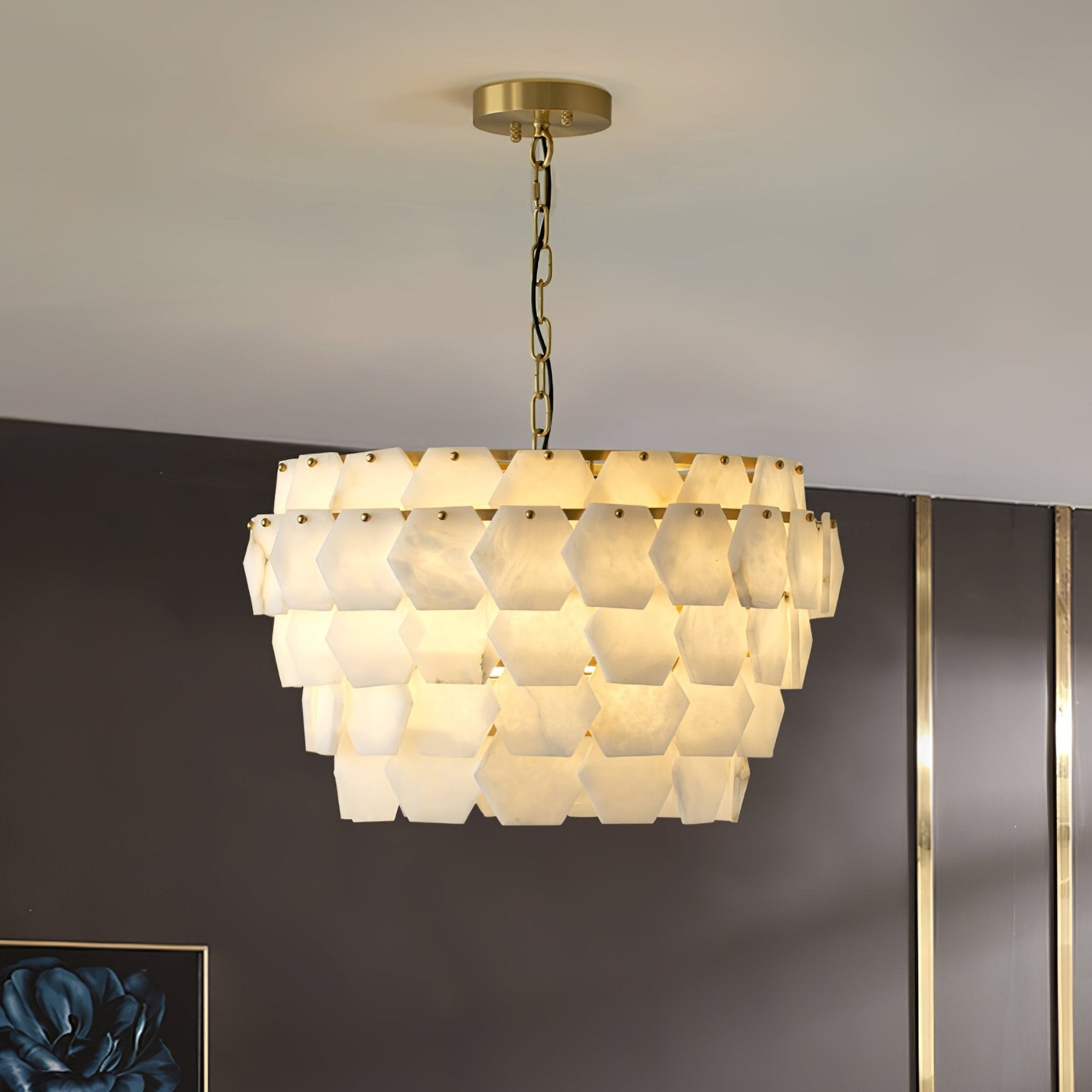 Evenaris Honeycomb Alabaster Chandelier - Letslighting