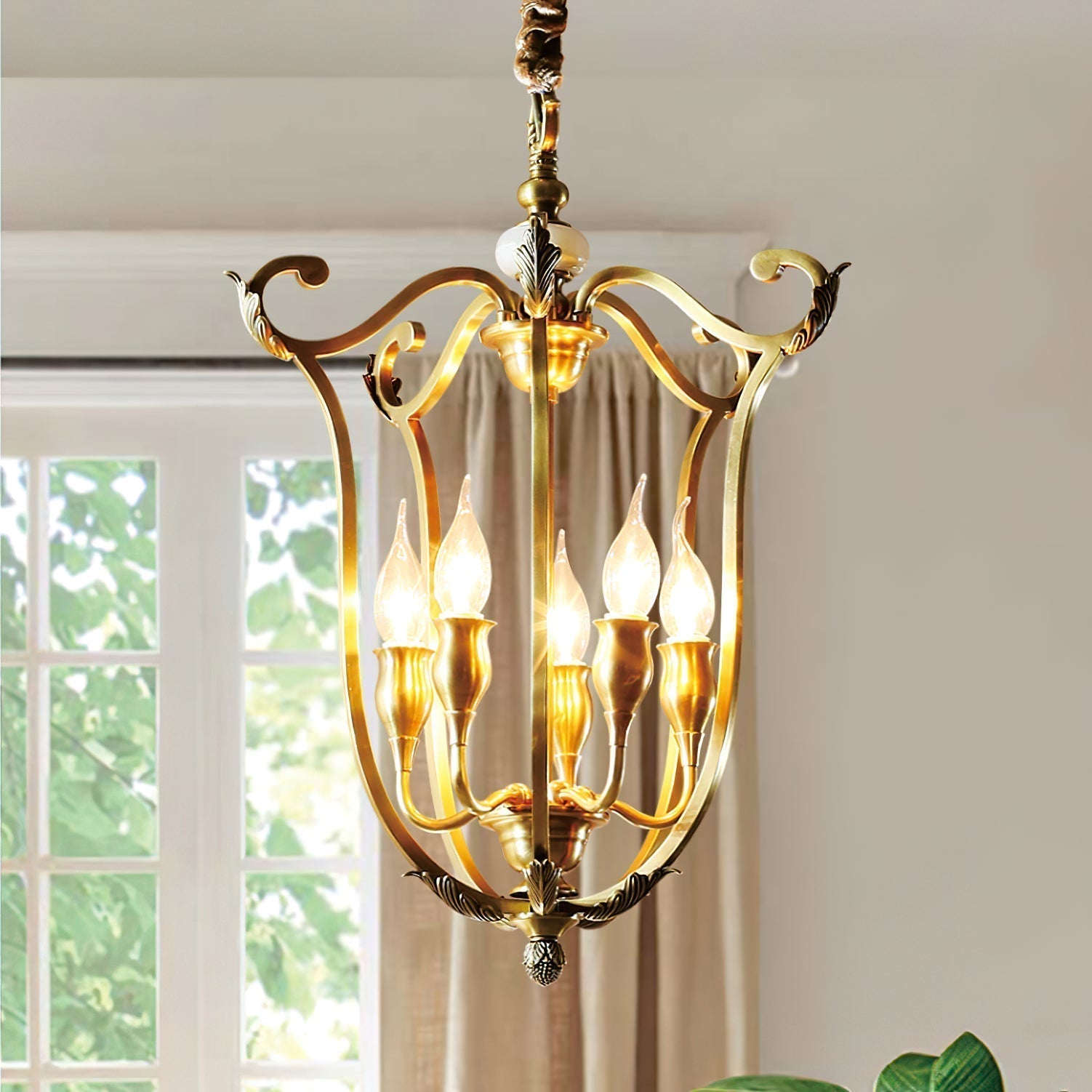 Caloren Individual Creativity Brass Metal Pendant Light - Lamp Copper