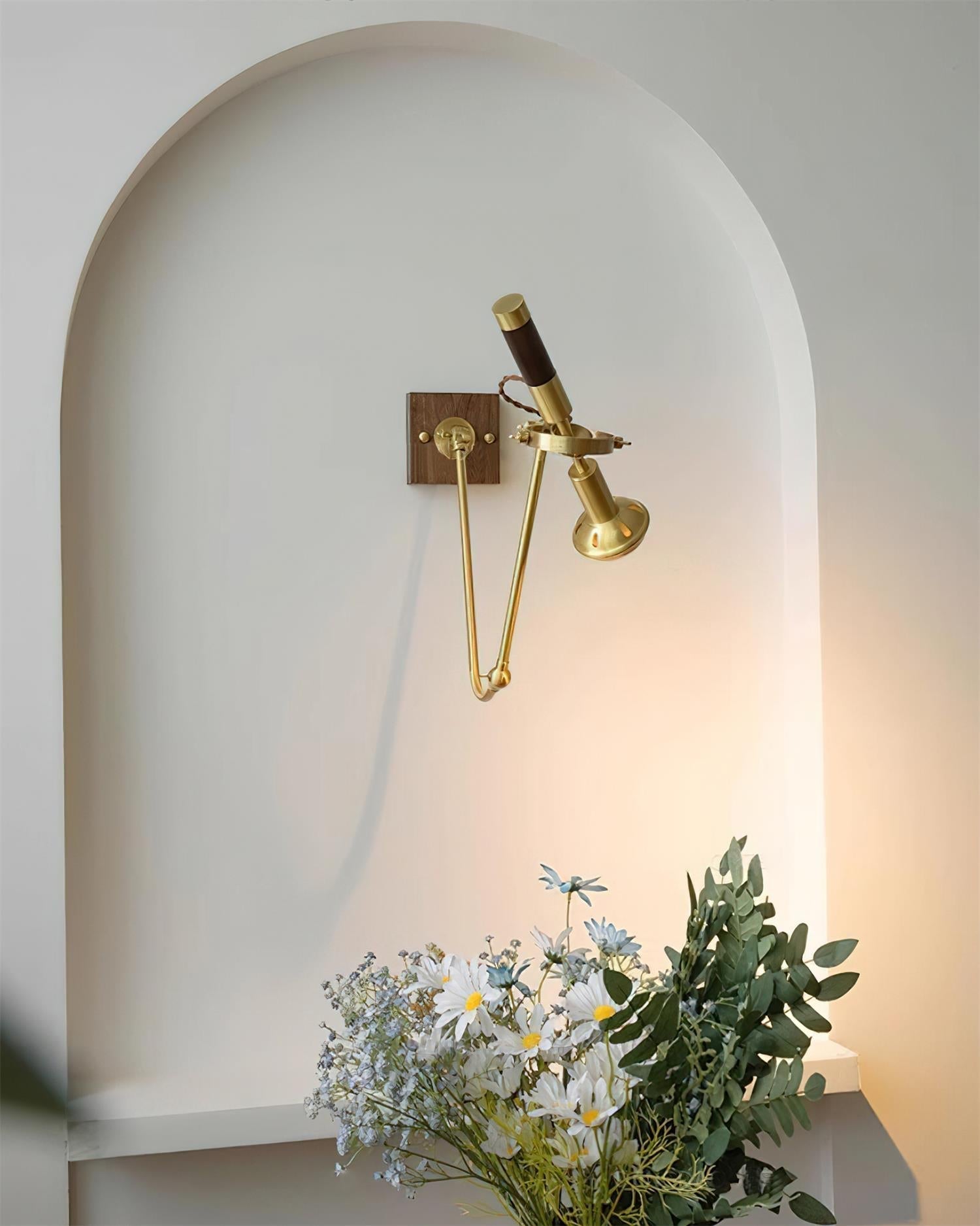 Wall Lamp Adjustable Brass Walnut Vintage Spotlight Industrial Task Sconce - Letslighting