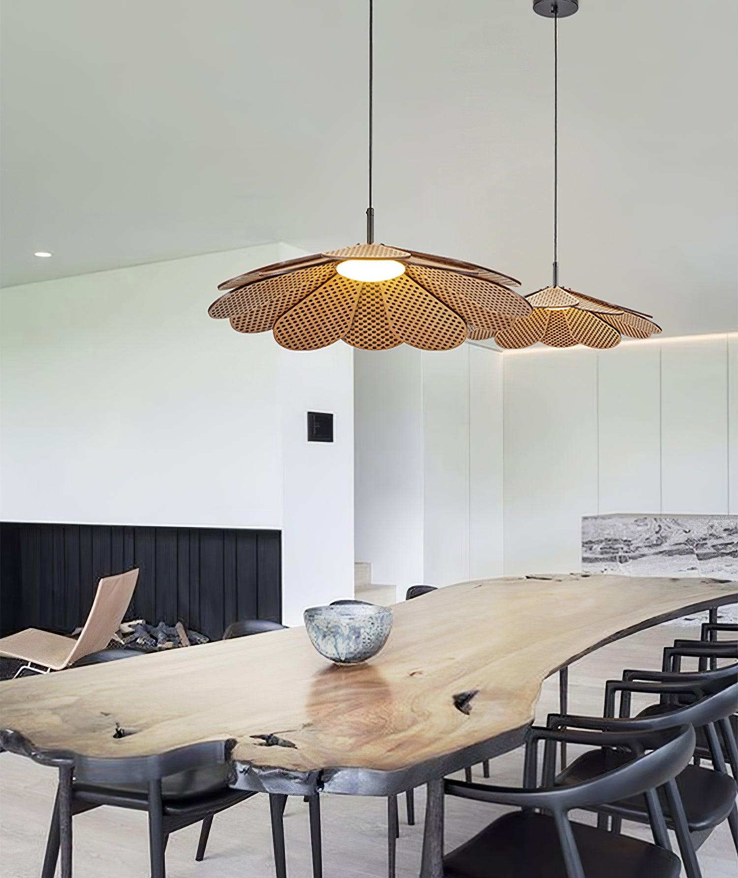 Zevarus Nordic Art Wabi-Sabi Metal Wood Pendant Light - Letslighting