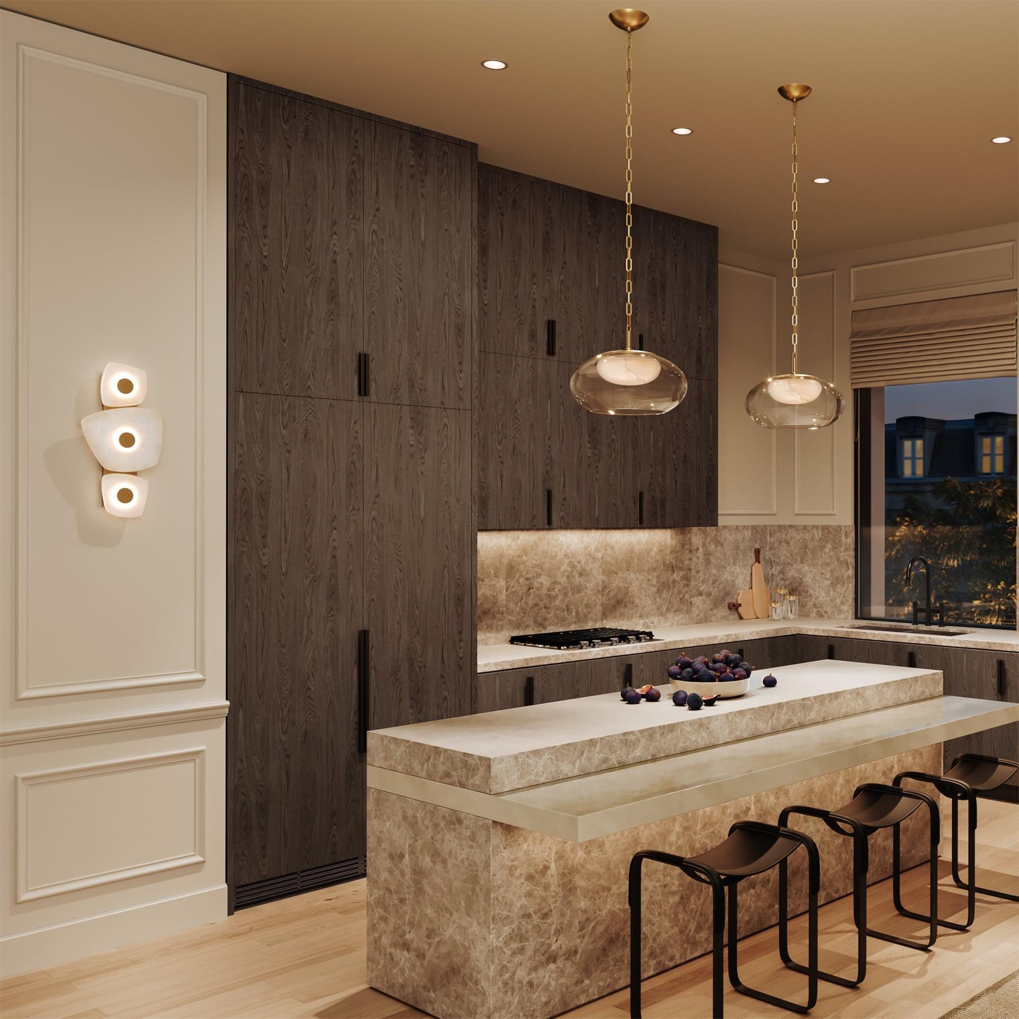 Itheora Individual Creativity Brass Alabaster Wall Lamp - Lamp Copper