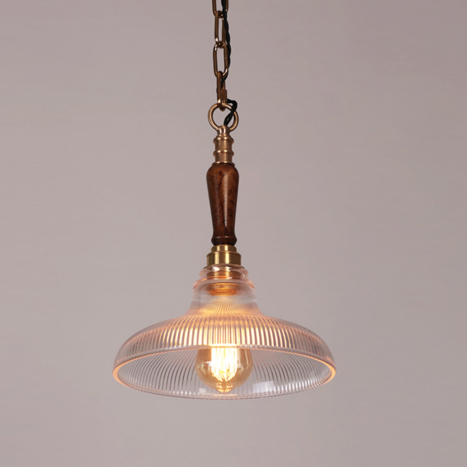 Zomiror Modern Minimalist Holophane Brass Glass Pendant Light - Lamp Copper