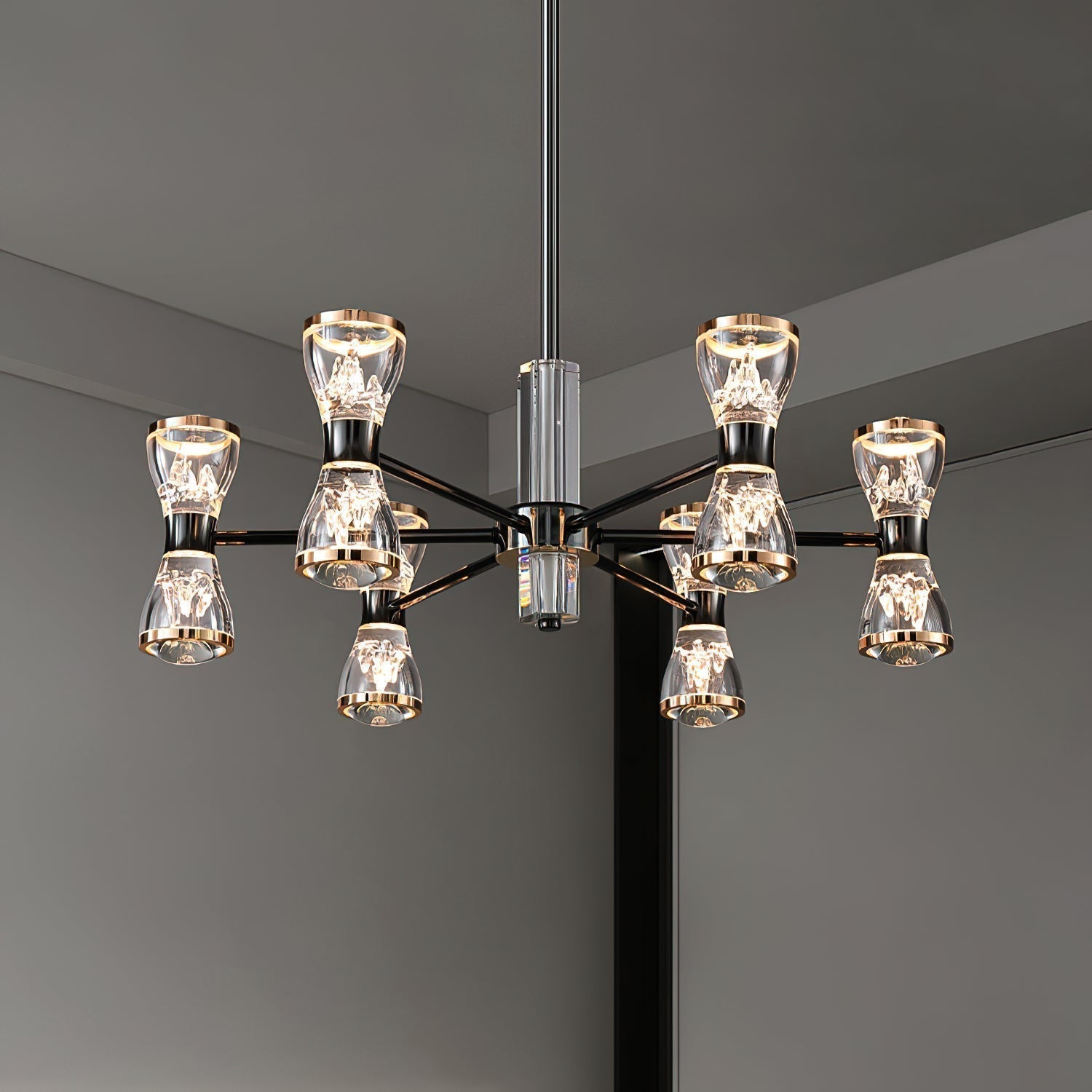 Orvelion Postmodern Luxury Honeycomb LED Acrylic Metal Chandelier - Lamp Copper