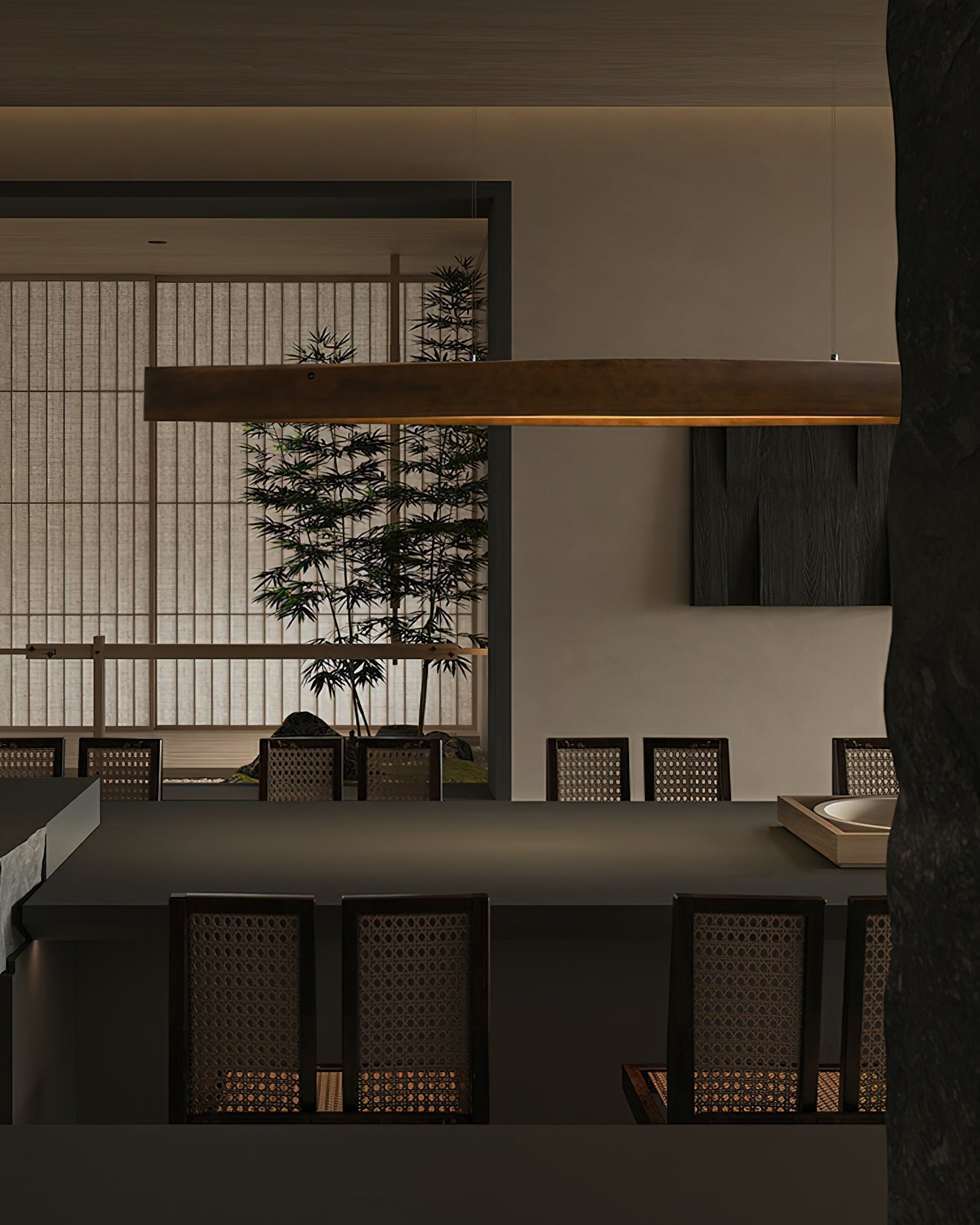 Horizon Linear Wood Pendant Lamp - Letslighting