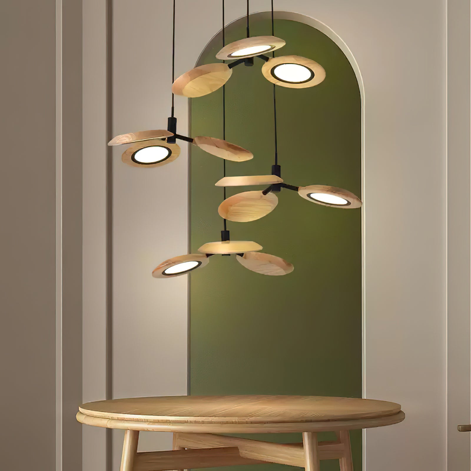 Alnoraris Tiered Wood Pendant Light - Letslighting