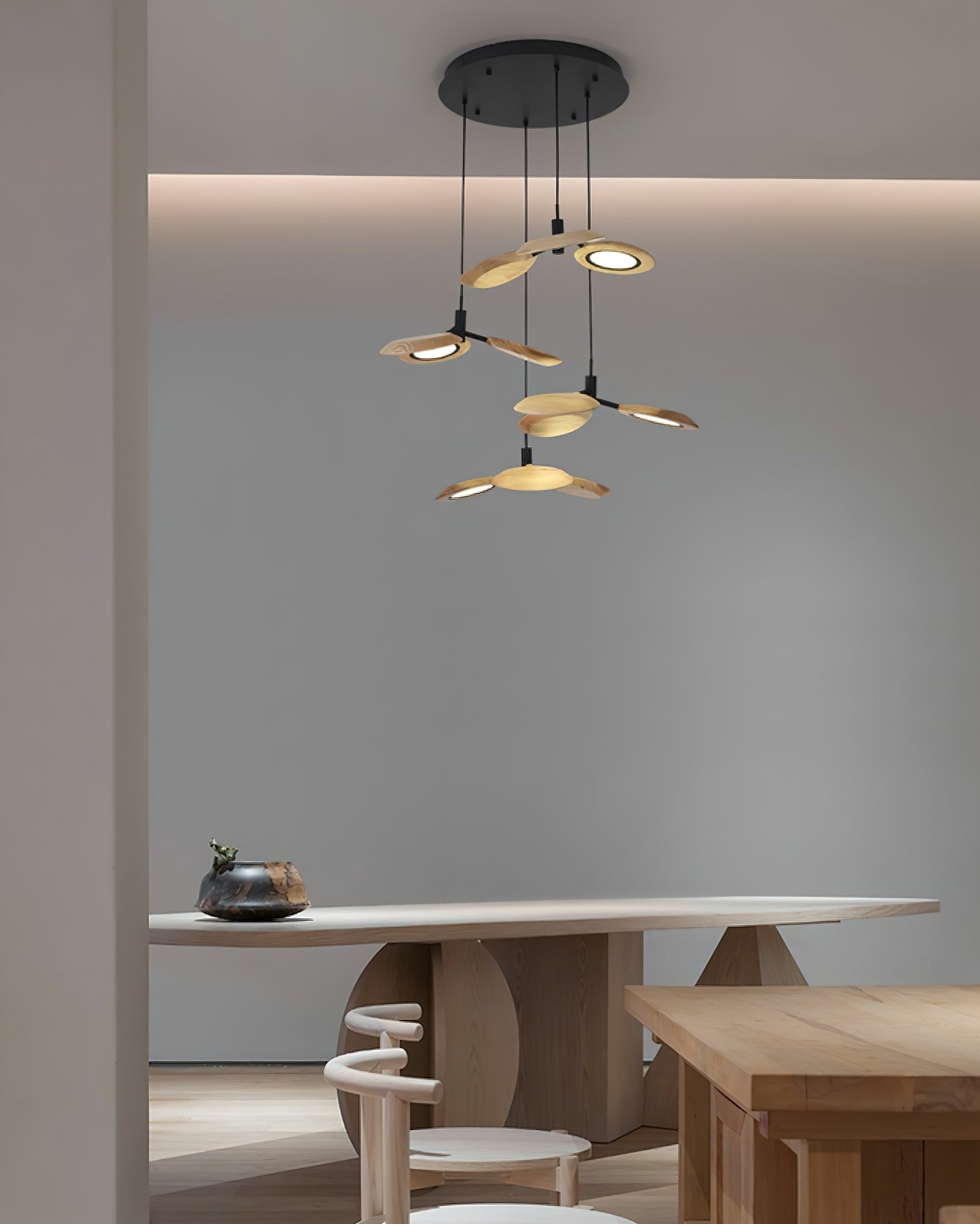 Alnoraris Tiered Wood Pendant Light - Letslighting