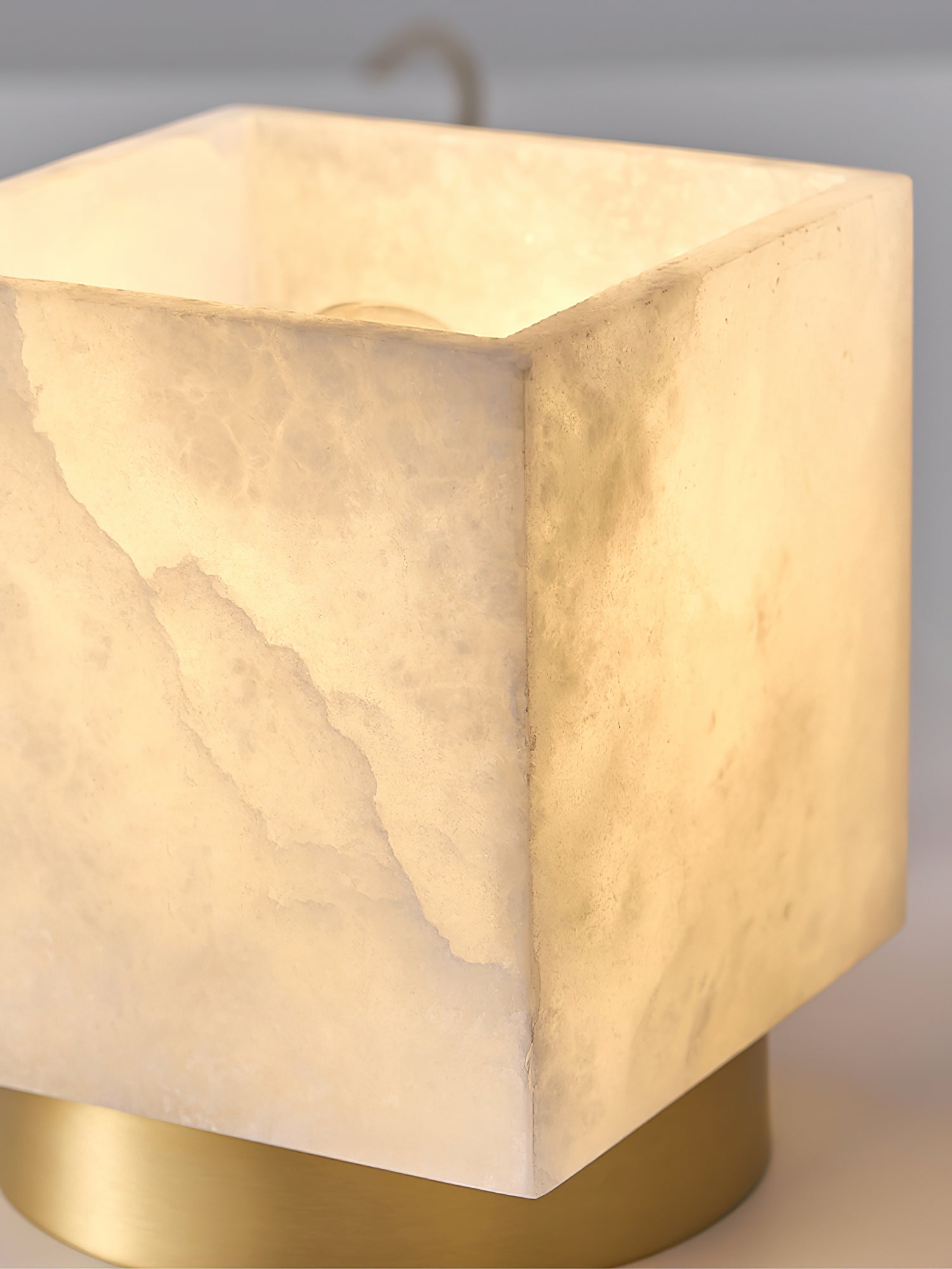 Usilia Modern Minimalist Brass Alabaster Ceiling Light - Lamp Copper