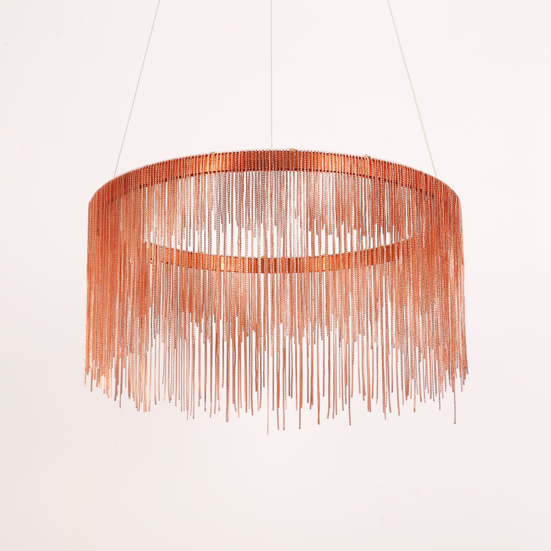 Arisha Decorativa Circulo Metal Lámpara Colgante Plata/Ora Rosa