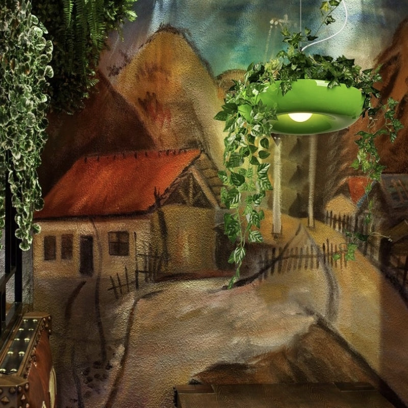 Nest Natural Maceta Metal Lámpara Colgante Negra/Blanca/Verde