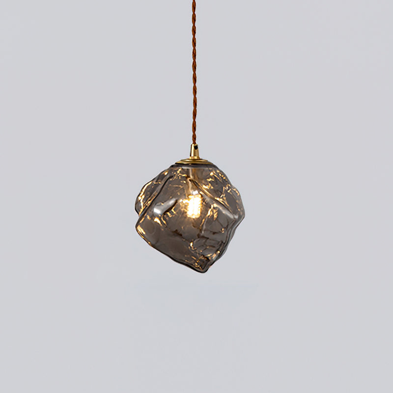 Pendant Light Walnut Wood Glass Cube - Letslighting