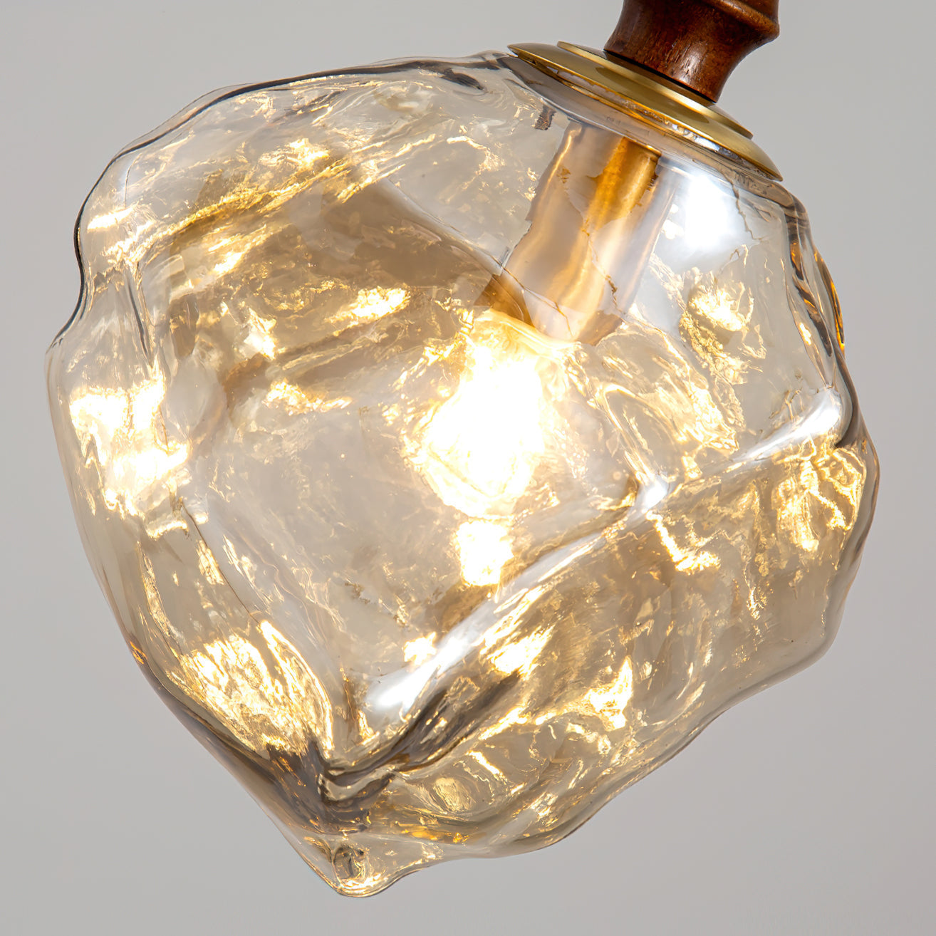 Pendant Light Walnut Wood Glass Cube - Letslighting