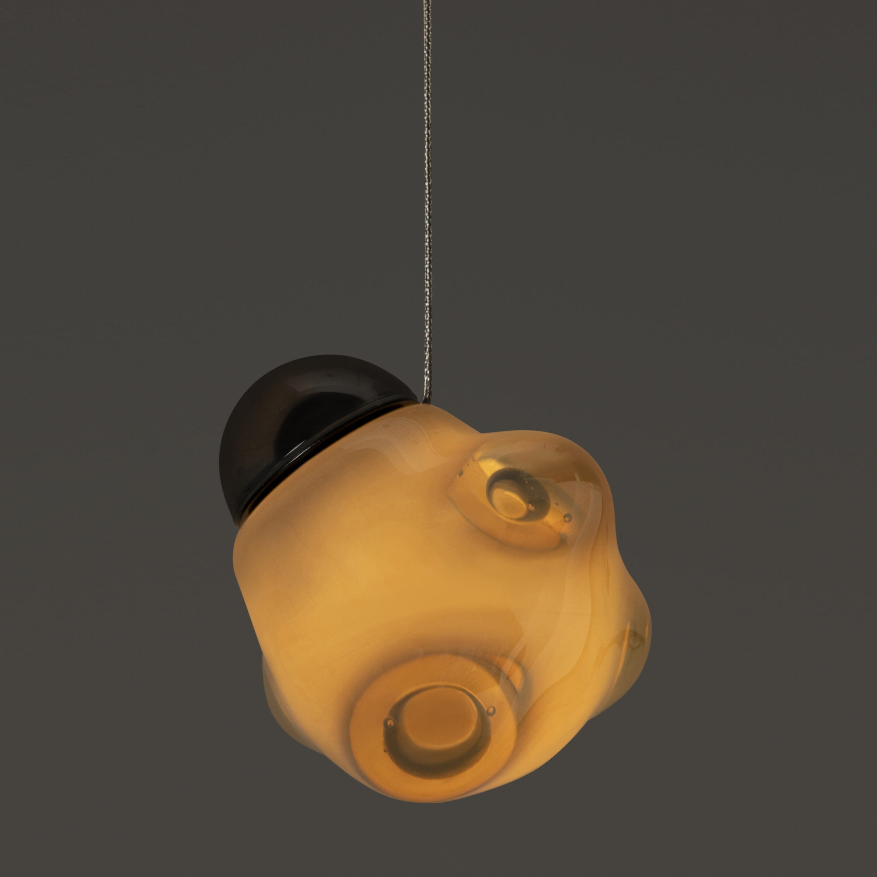 Vasilen Modern Minimalist Ice Pier Black Glass Pendant Lamp - Lamp Copper