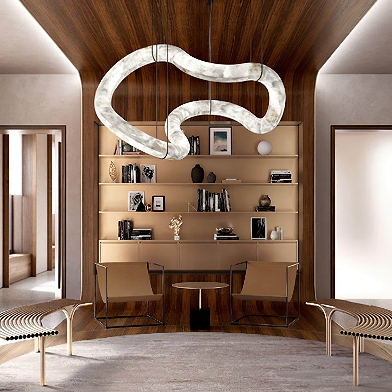 Utalyra Curved Alabaster Pendant Light - Letslighting