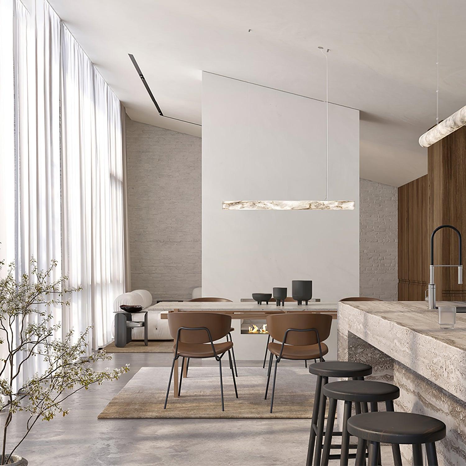 Utalyra Curved Alabaster Pendant Light - Letslighting