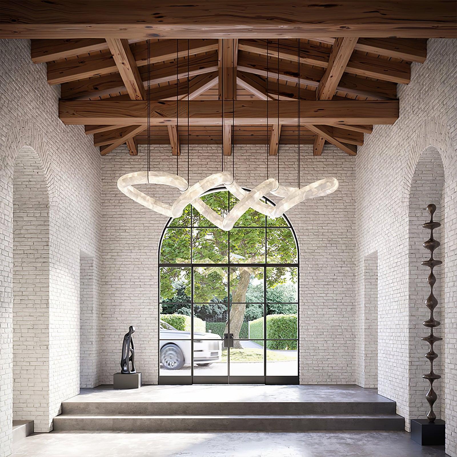 Utalyra Curved Alabaster Pendant Light - Letslighting