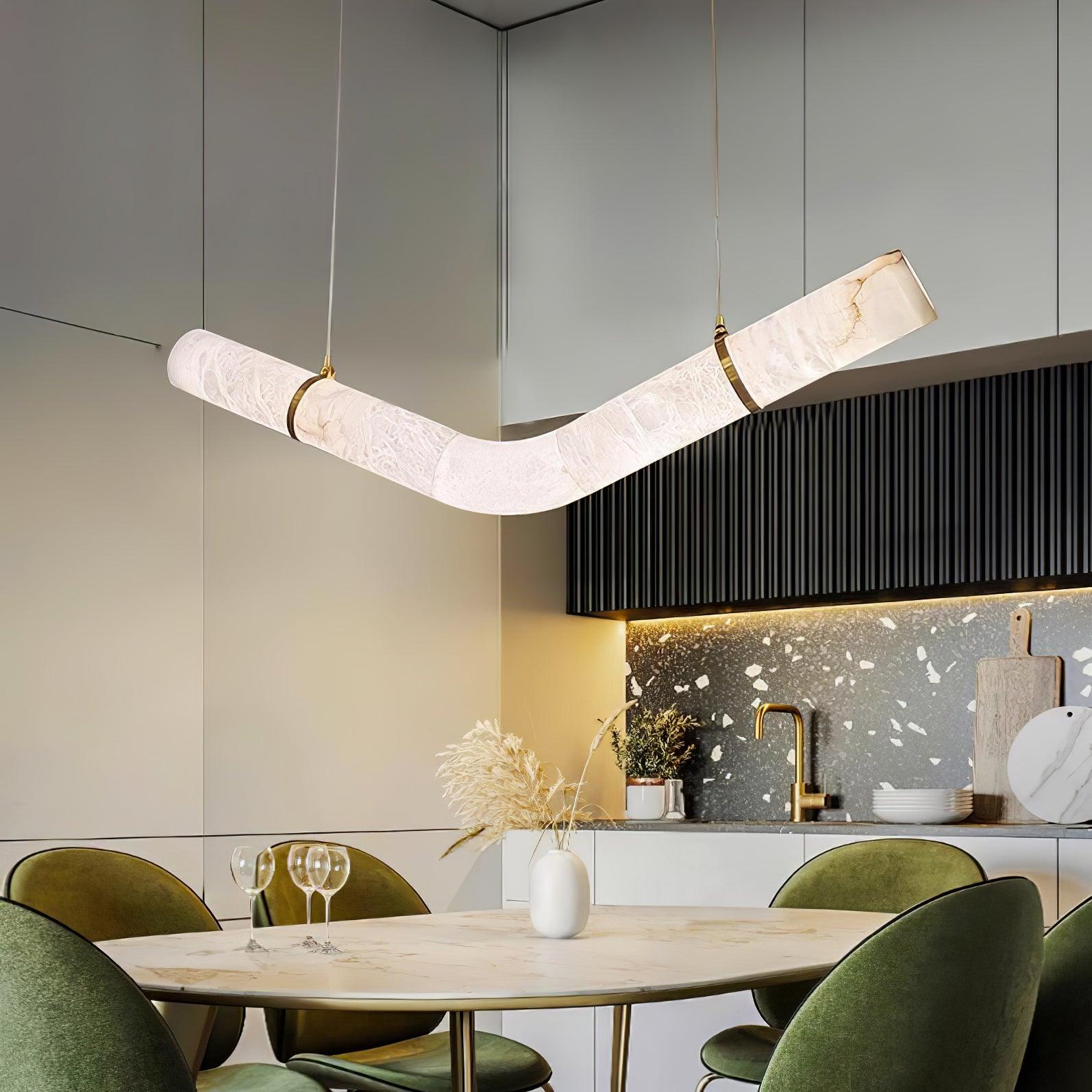 Utalyra Curved Alabaster Pendant Light - Letslighting