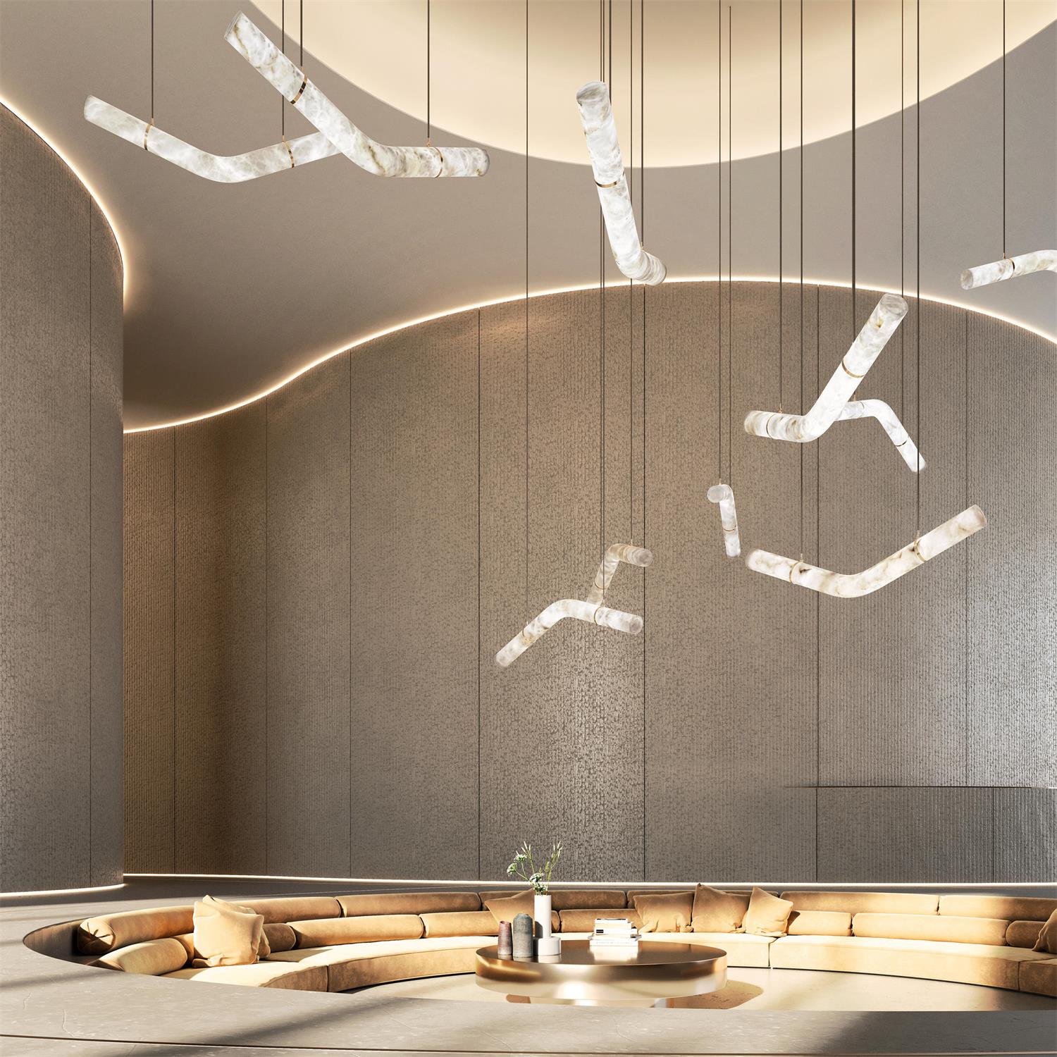 Luste Alabaster Closed-loop Pendant Light Chandelier - Letslighting