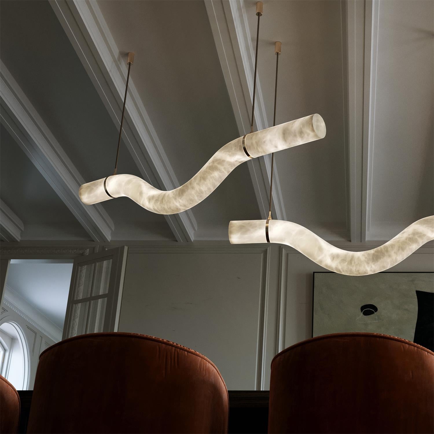 Utalyra Curved Alabaster Pendant Light - Letslighting
