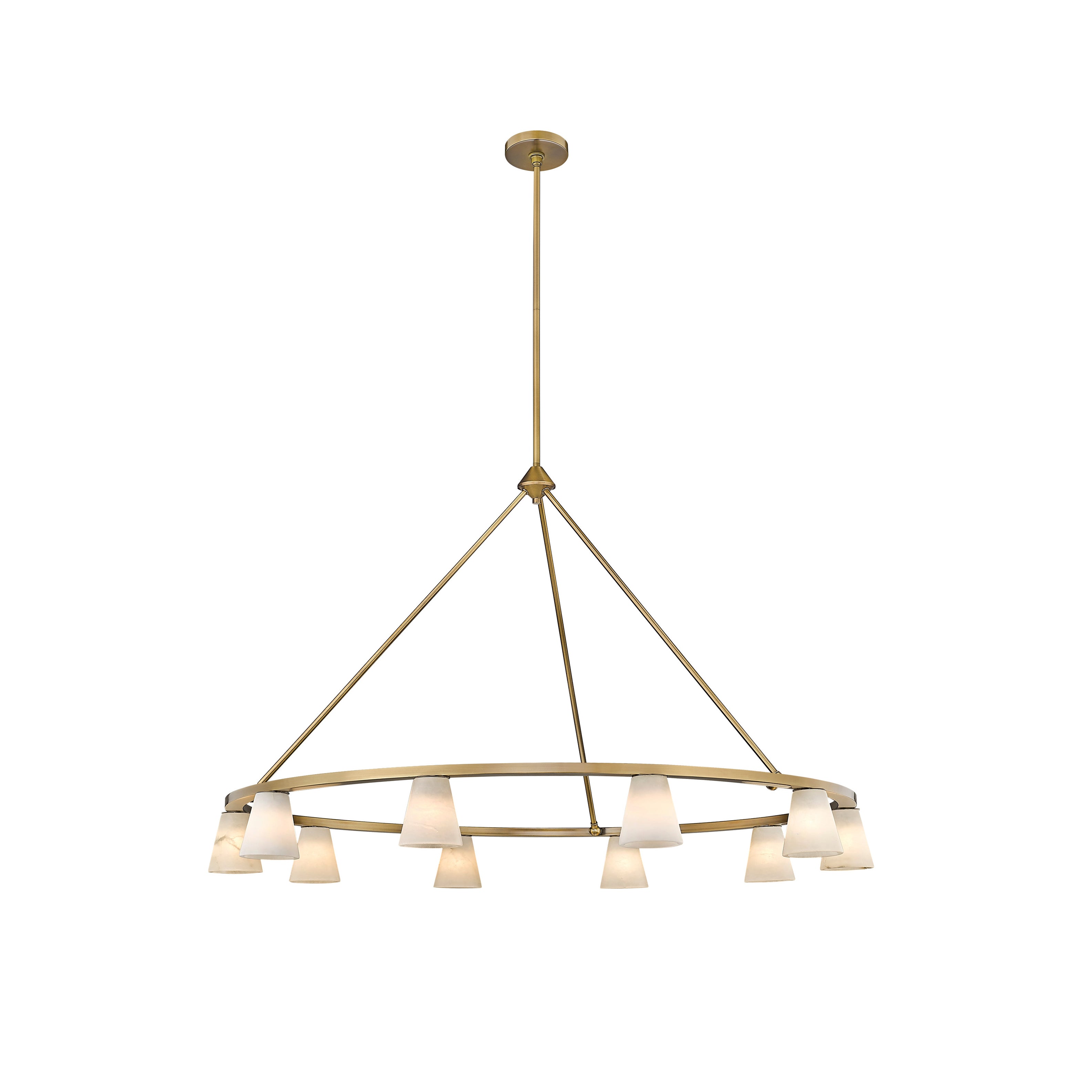 Ilaeiel Premium Elegance Metal Alabaster Chandelier - Lamp Copper