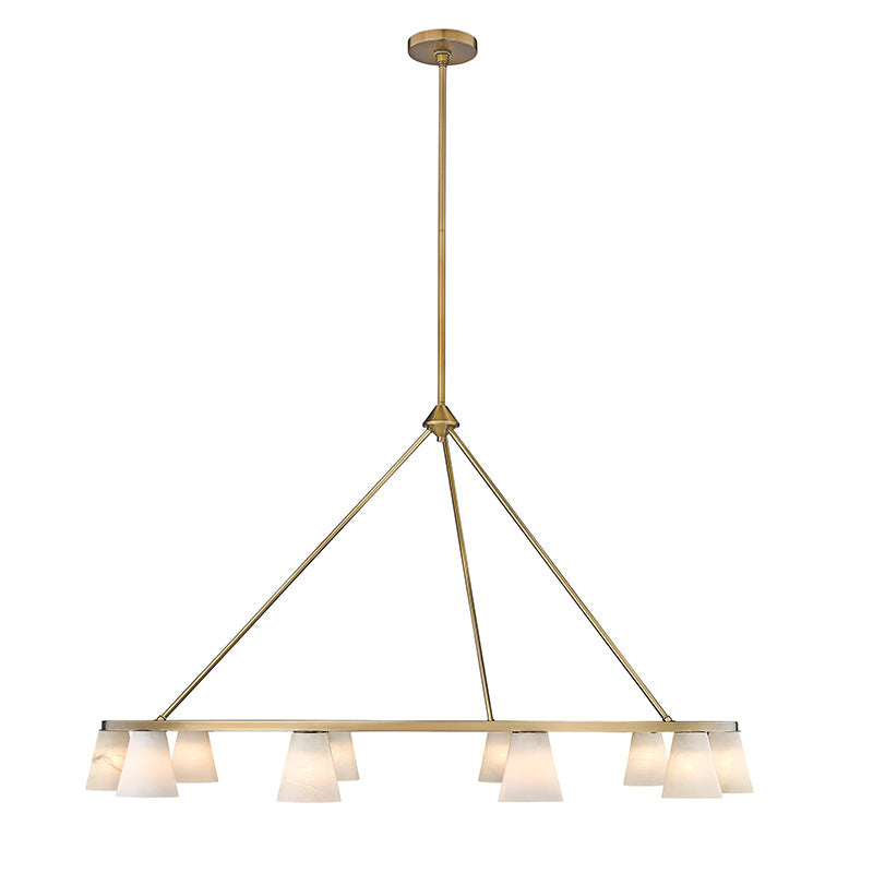 Ilaeiel Premium Elegance Metal Alabaster Chandelier - Lamp Copper