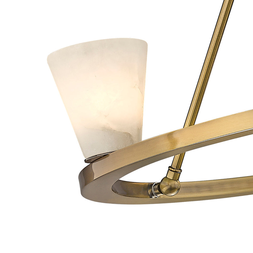 Ilaeiel Premium Elegance Metal Alabaster Chandelier - Lamp Copper