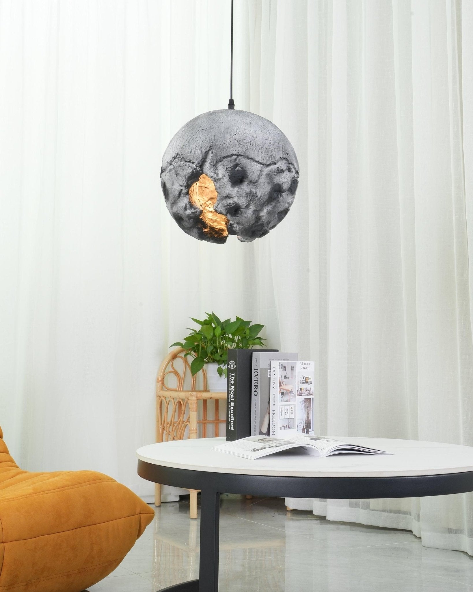 Ilphaara Irregular Planet Metal Plastic Pendant Lamp - Letslighting