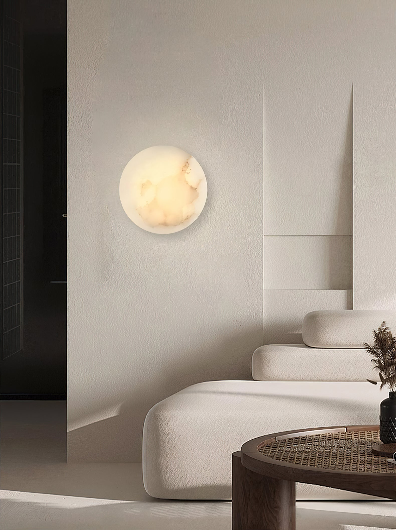 Ilvinan Modern Minimalist Single Alabaster Wall Lamp - Lamp Copper