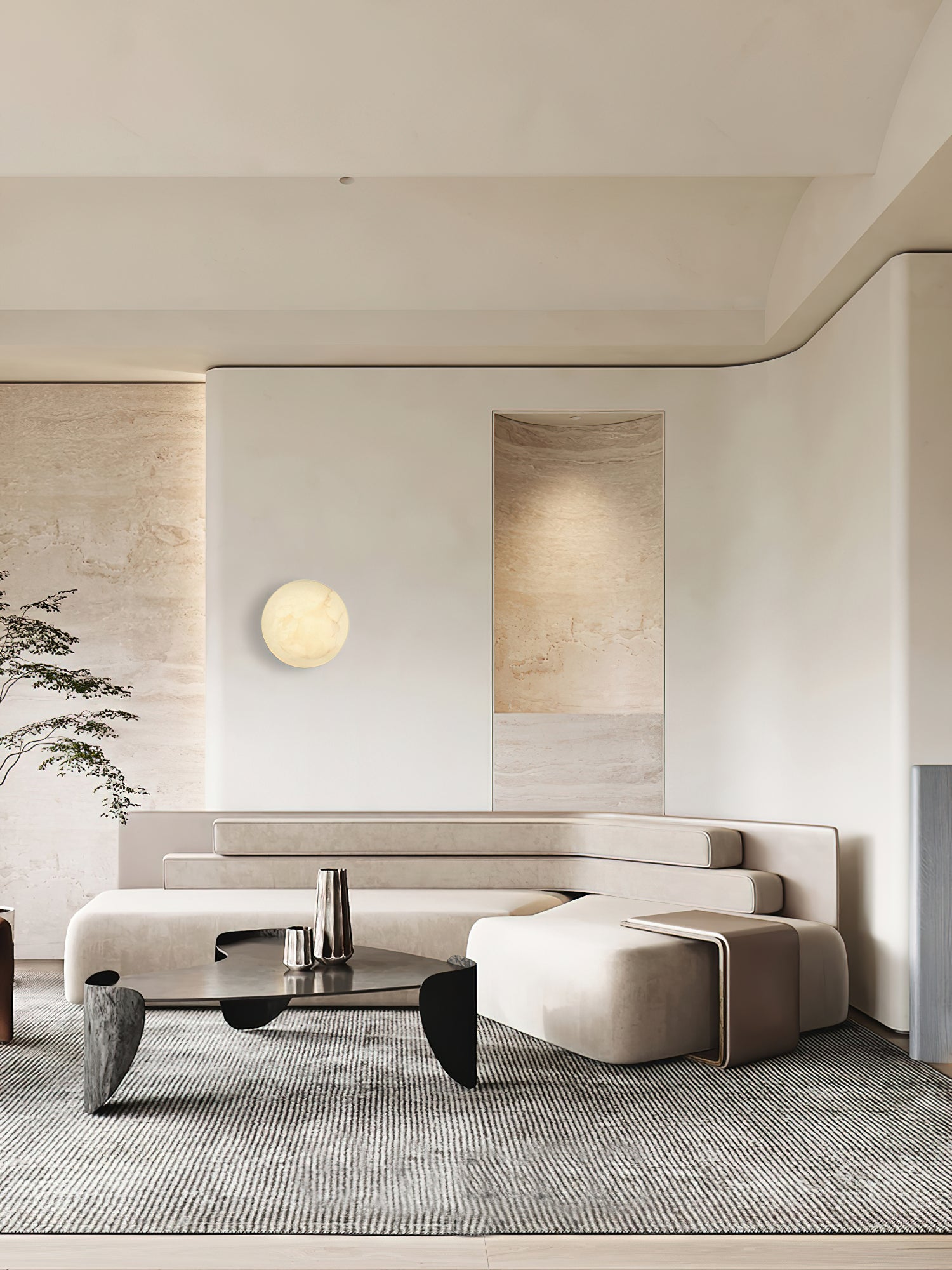 Ilvinan Modern Minimalist Single Alabaster Wall Lamp - Lamp Copper