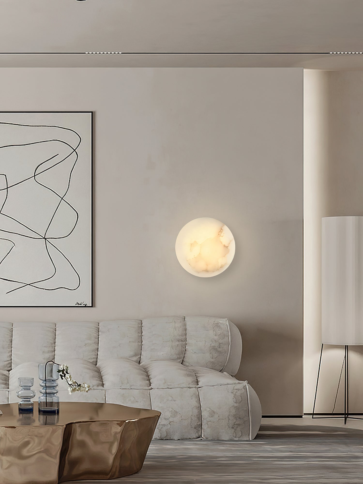 Ilvinan Modern Minimalist Single Alabaster Wall Lamp - Lamp Copper