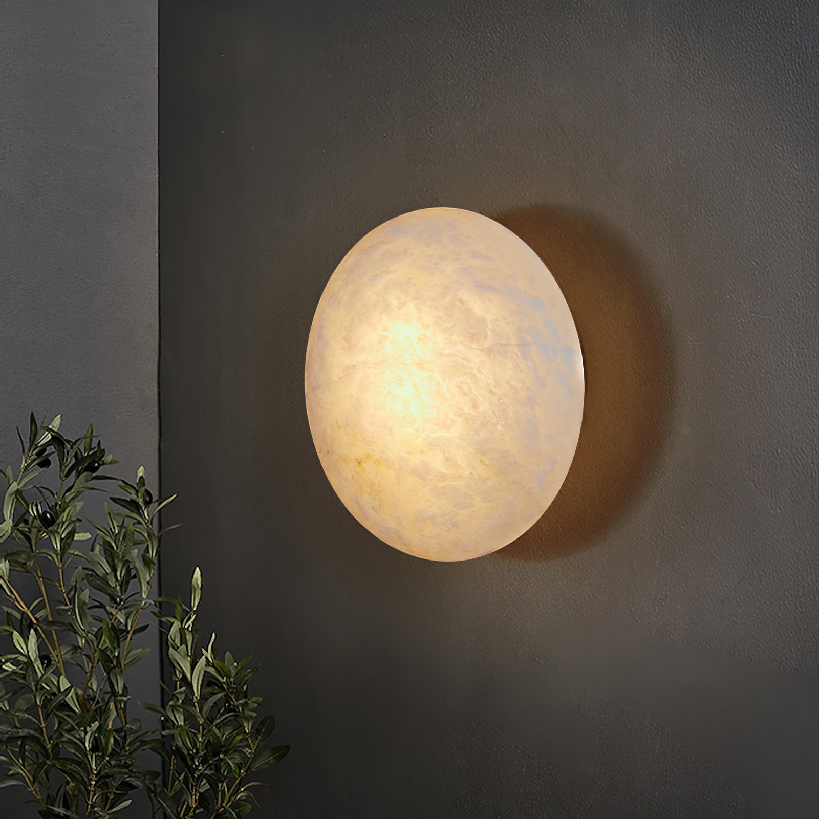 Ilvinan Modern Minimalist Single Alabaster Wall Lamp - Lamp Copper