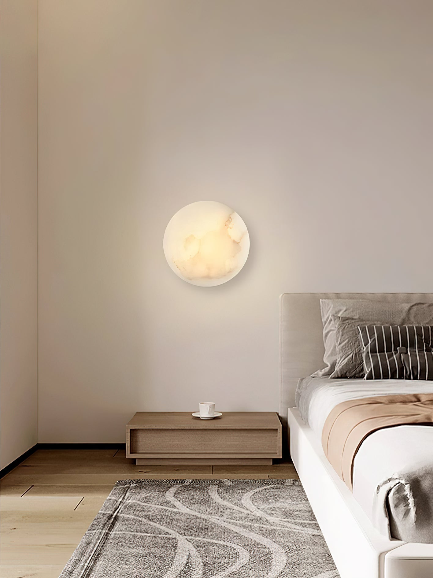 Ilvinan Modern Minimalist Single Alabaster Wall Lamp - Lamp Copper