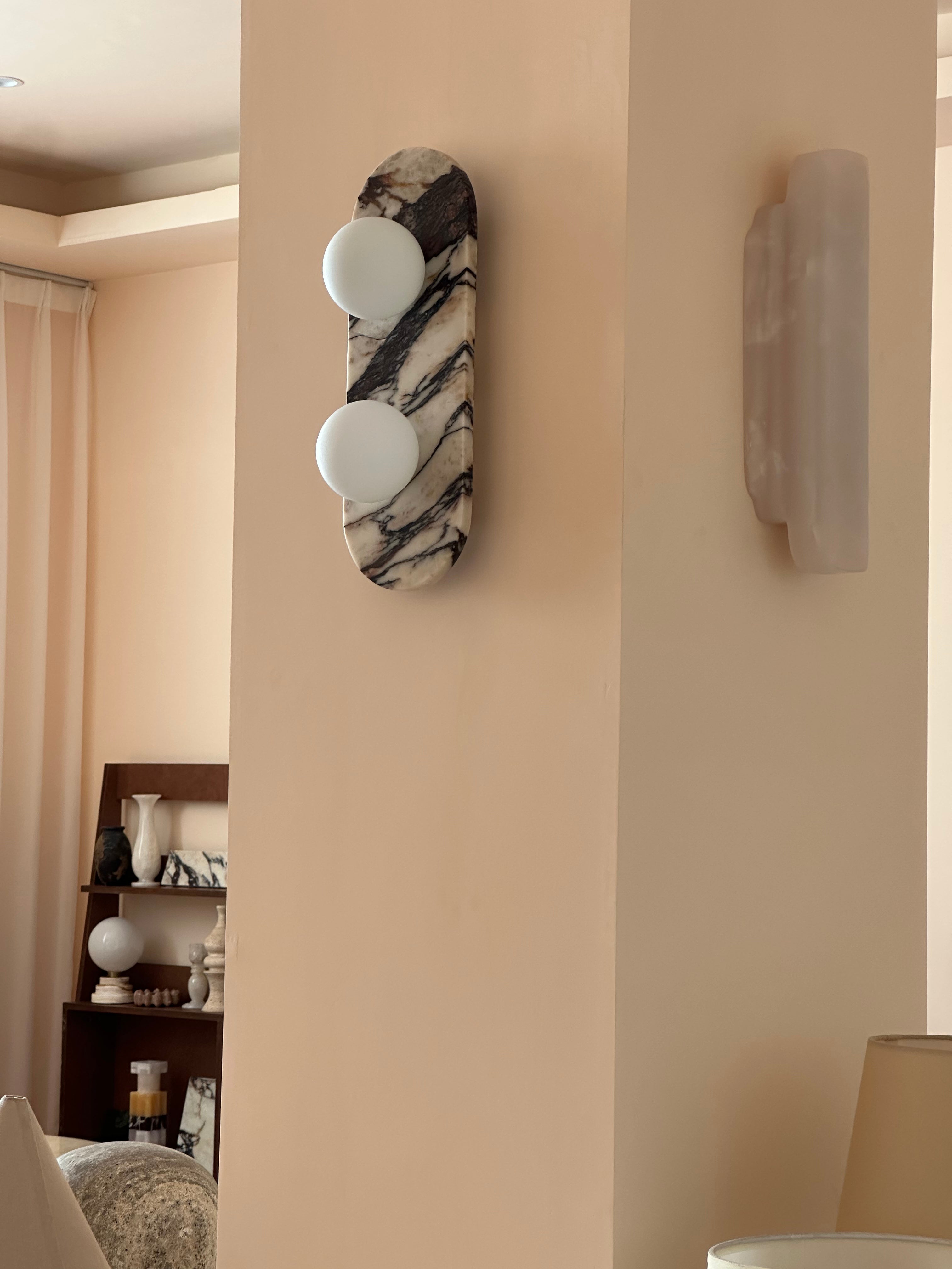 Eurcara Modern Minimalist Natural Marble Wall Lamp - Lamp Copper