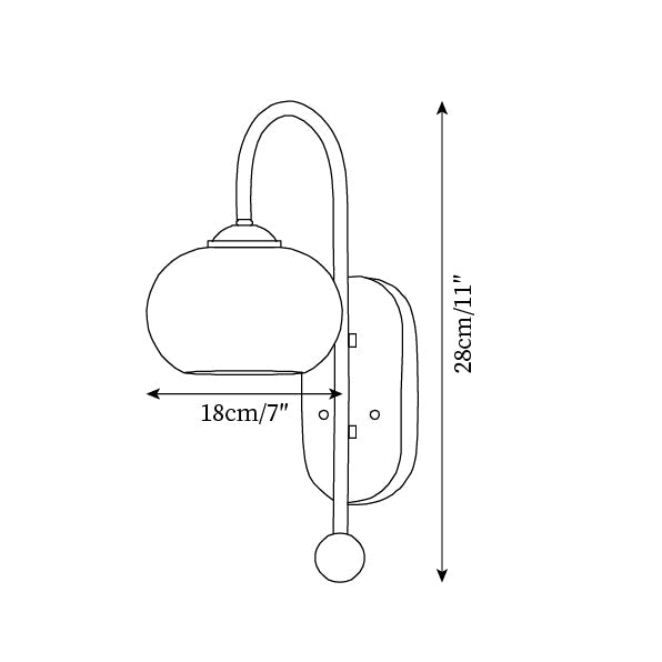 Wall Lamp Metal and Glass Smooth Globe with Wooden Backplate - Letslighting