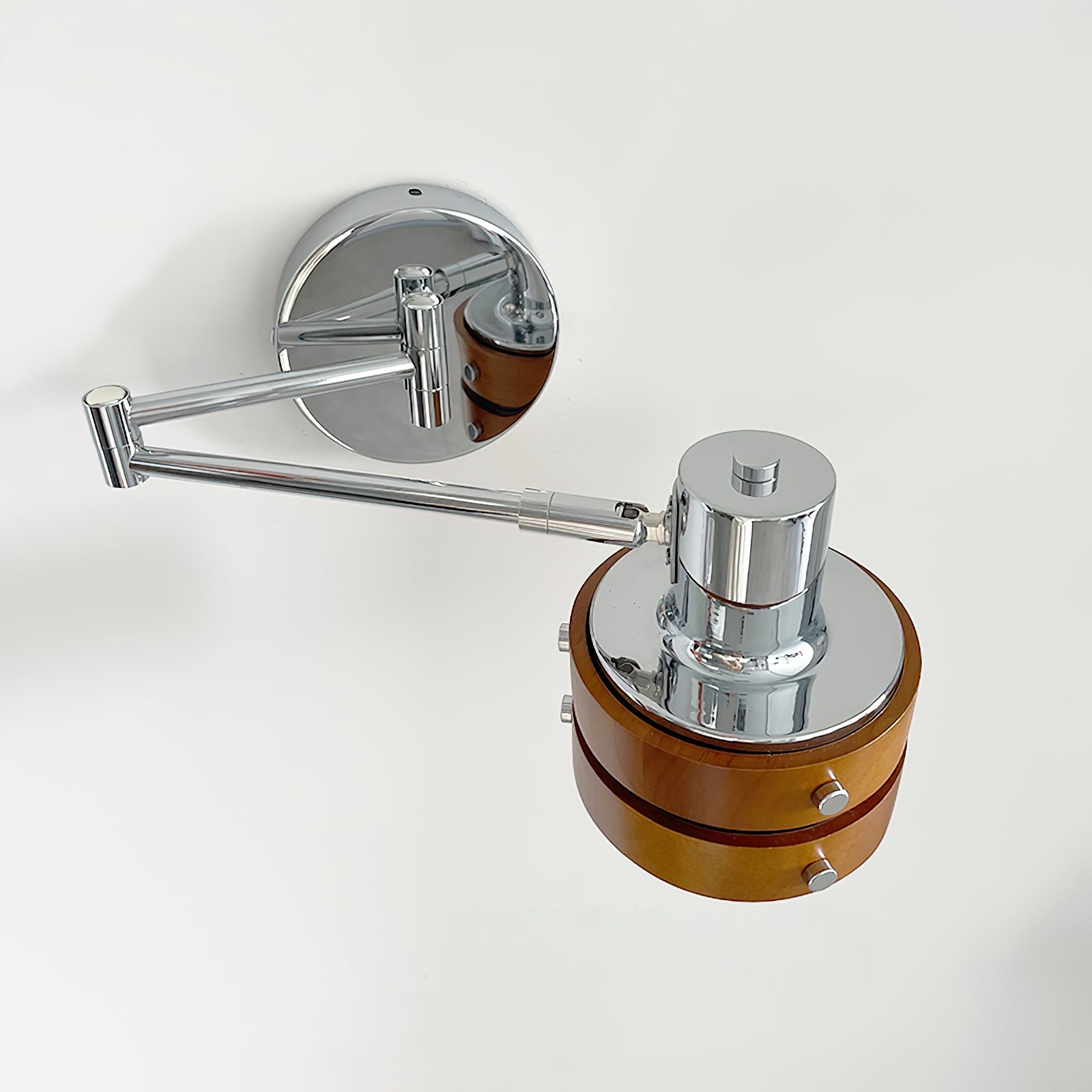 Wall Lamp Metal & Wood Barrel Shade Adjustable Mid-Century - Letslighting