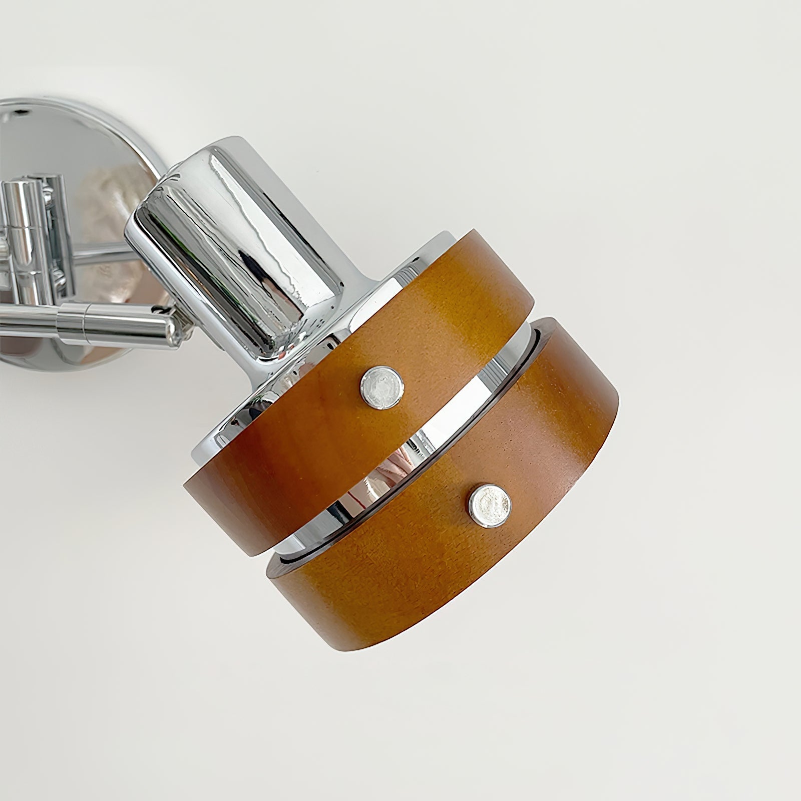 Wall Lamp Metal & Wood Barrel Shade Adjustable Mid-Century - Letslighting